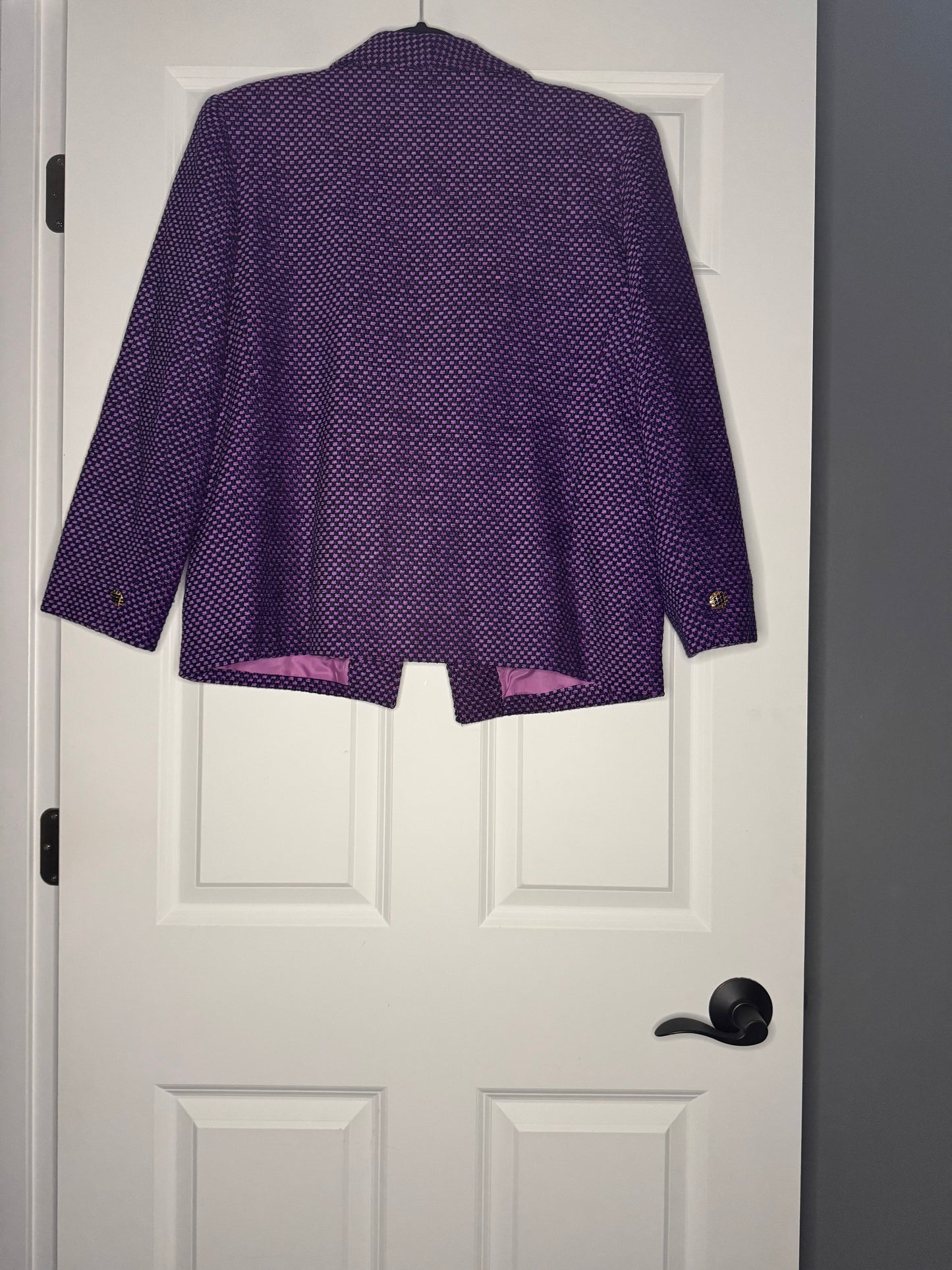 Doncaster blazer size 12 purple blue stitching