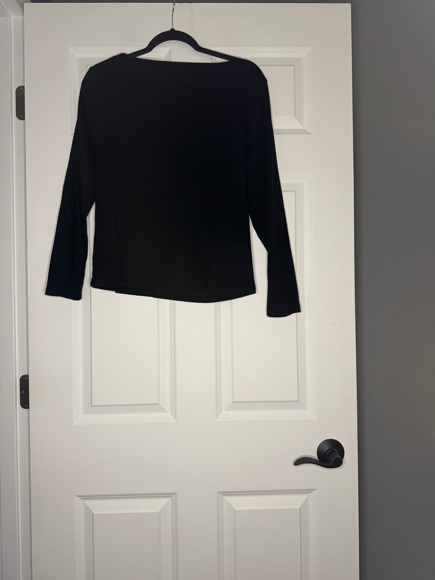 A new day long sleeve ribbed blouse xl black w chest cut outs