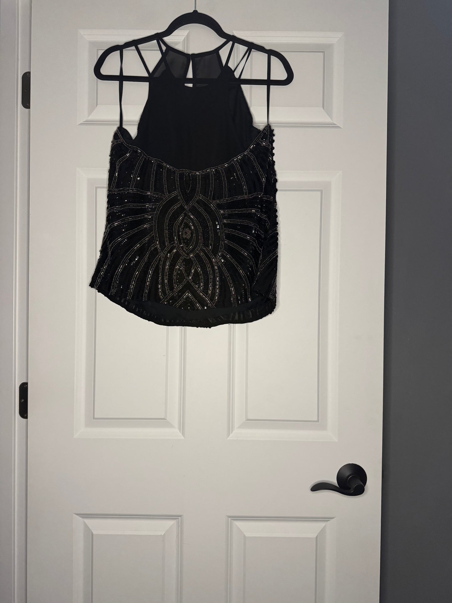 Parker sleeveless blouse w exclusive decor beading large nwt $89.99