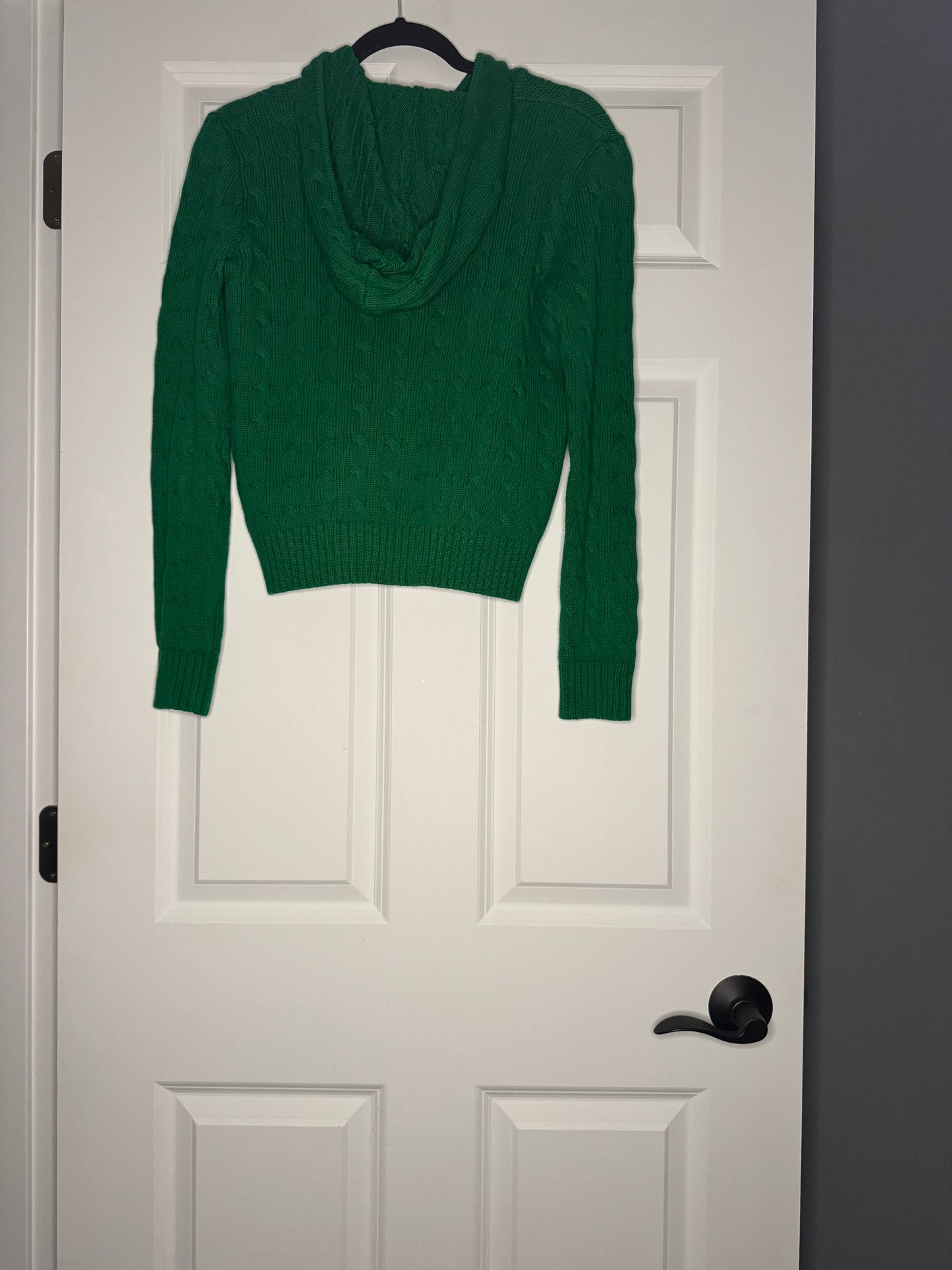 Ralph lauren sport zip up hooded sweatshirt medium green vintage