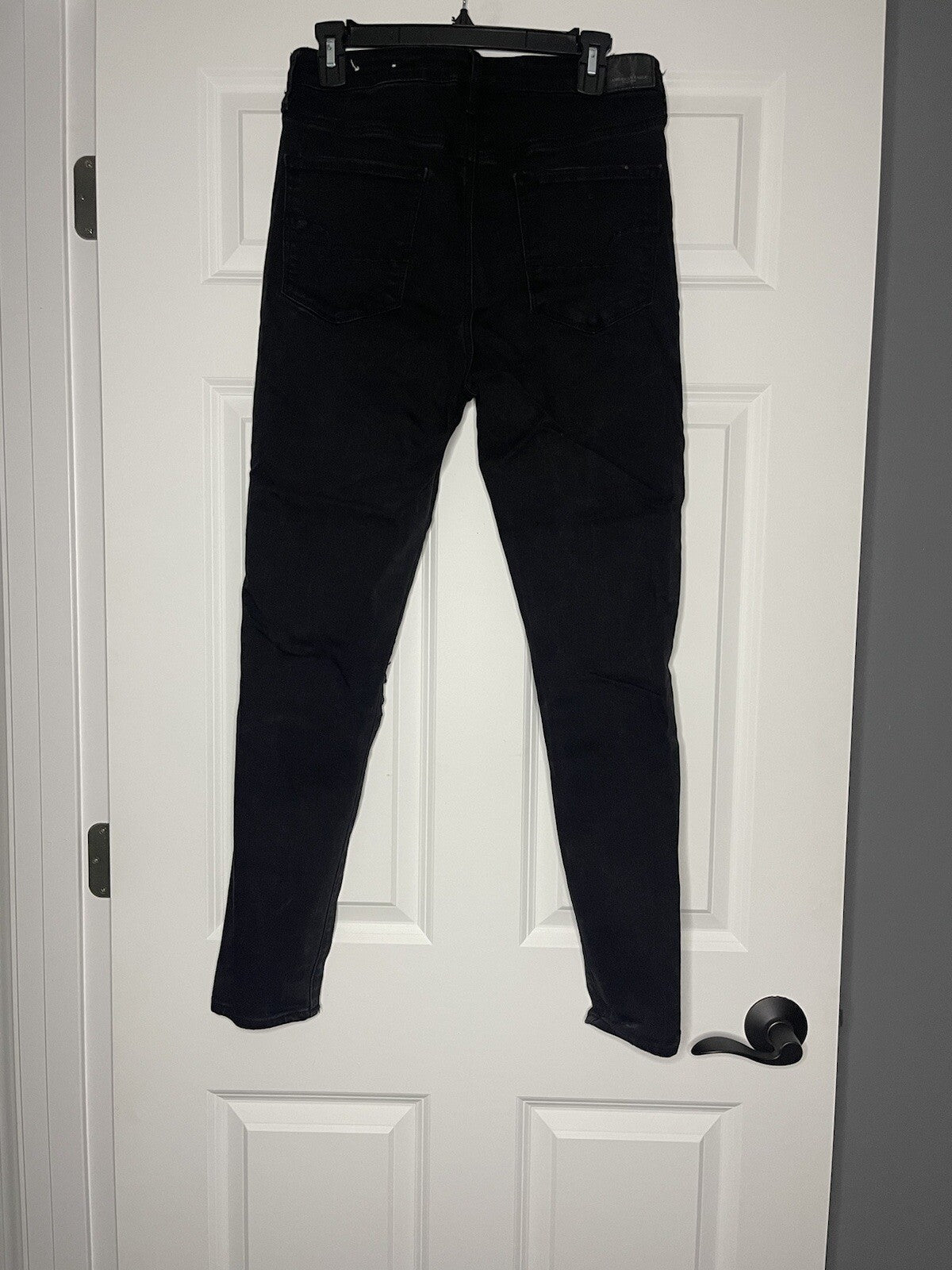 American Eagle super stretch x super hi rise jegging jeans size 12 black distres