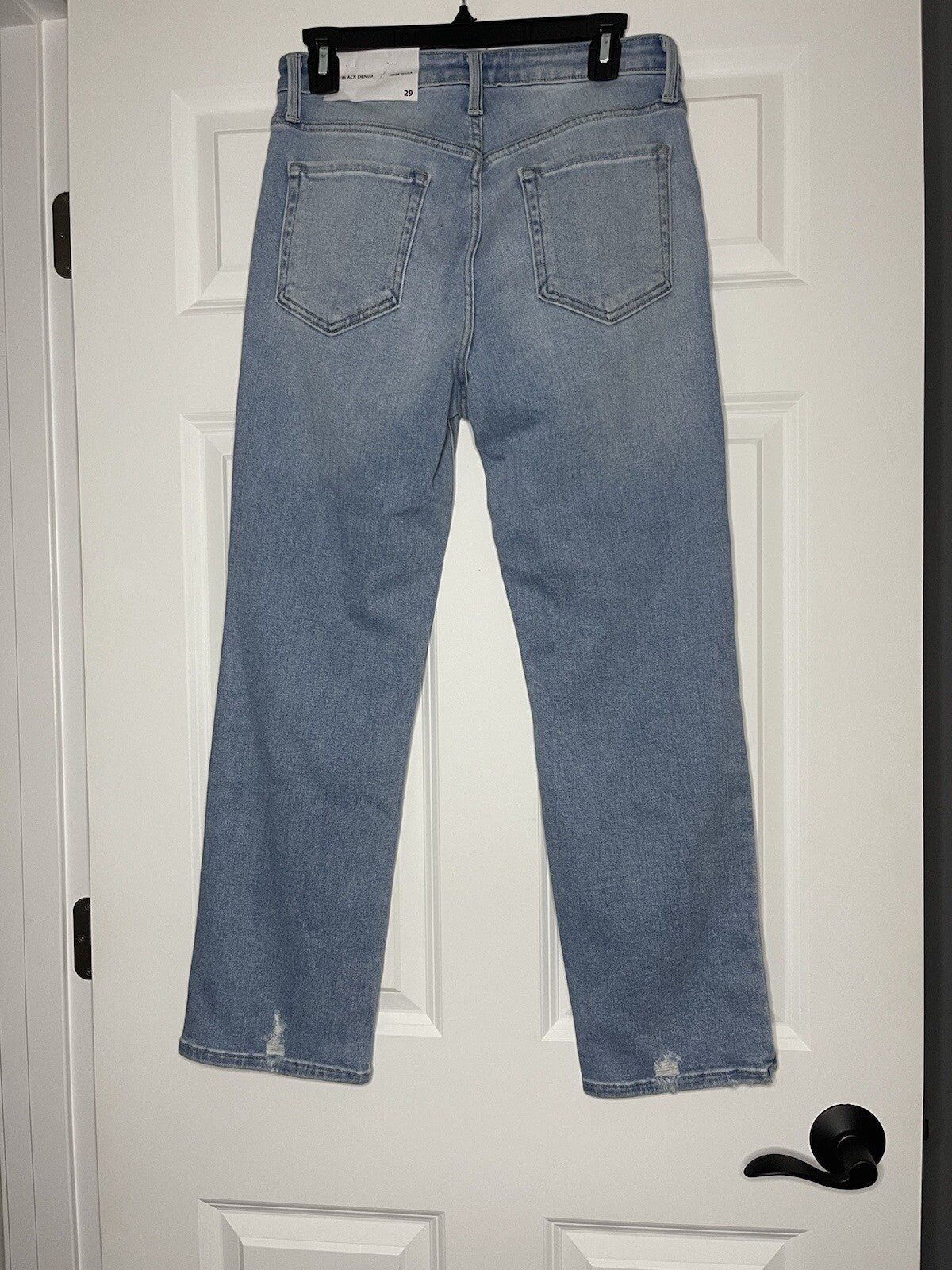 Just Black Denim High Rise Straight Jeans Size 29 Light Wash W Distressing Nwt