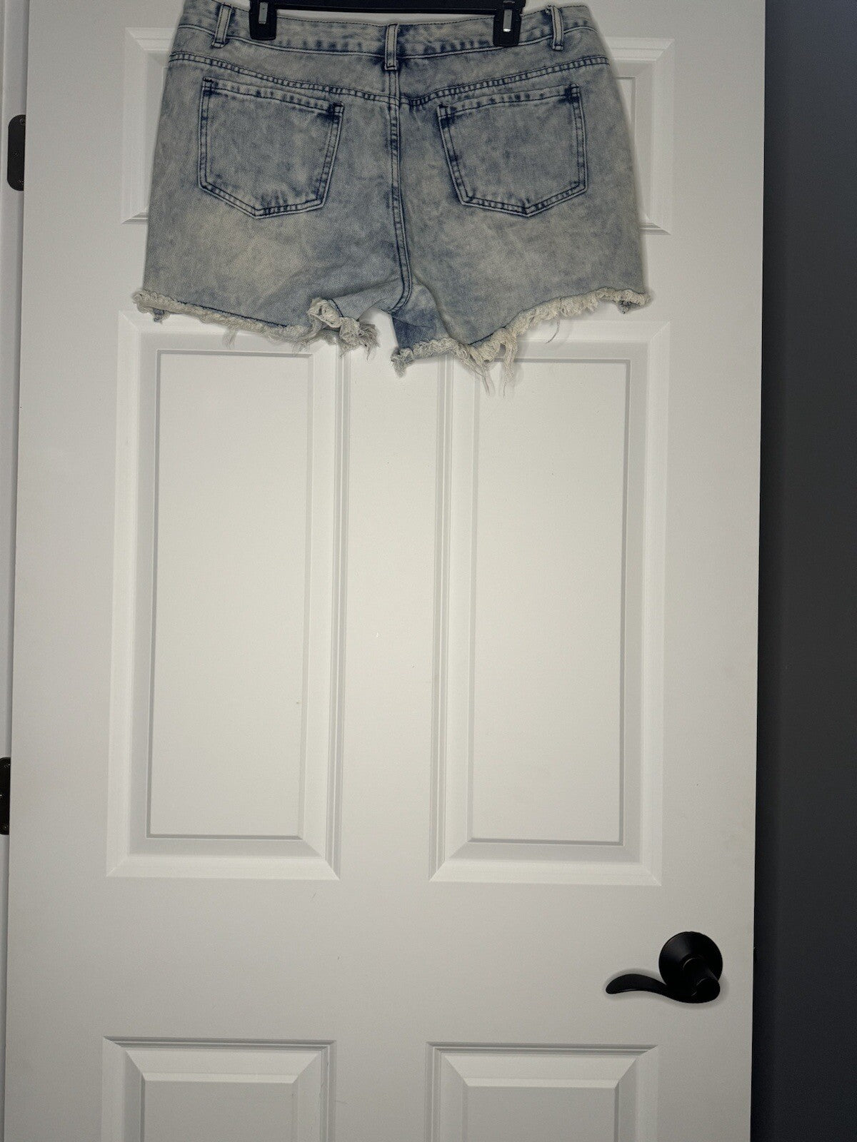 Crazy Train Jean Shorts Distressed Blue Acid Wash 13/31
