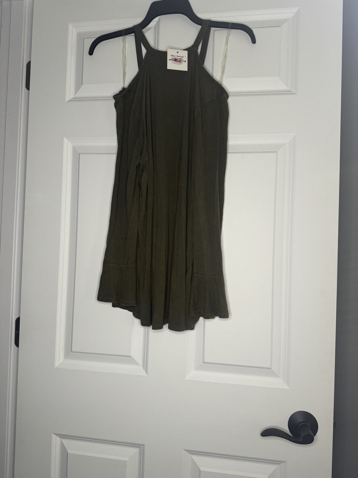 Andree By Unit Blouse With Cut Out Shoulders Small Green Acid Wash Nwt