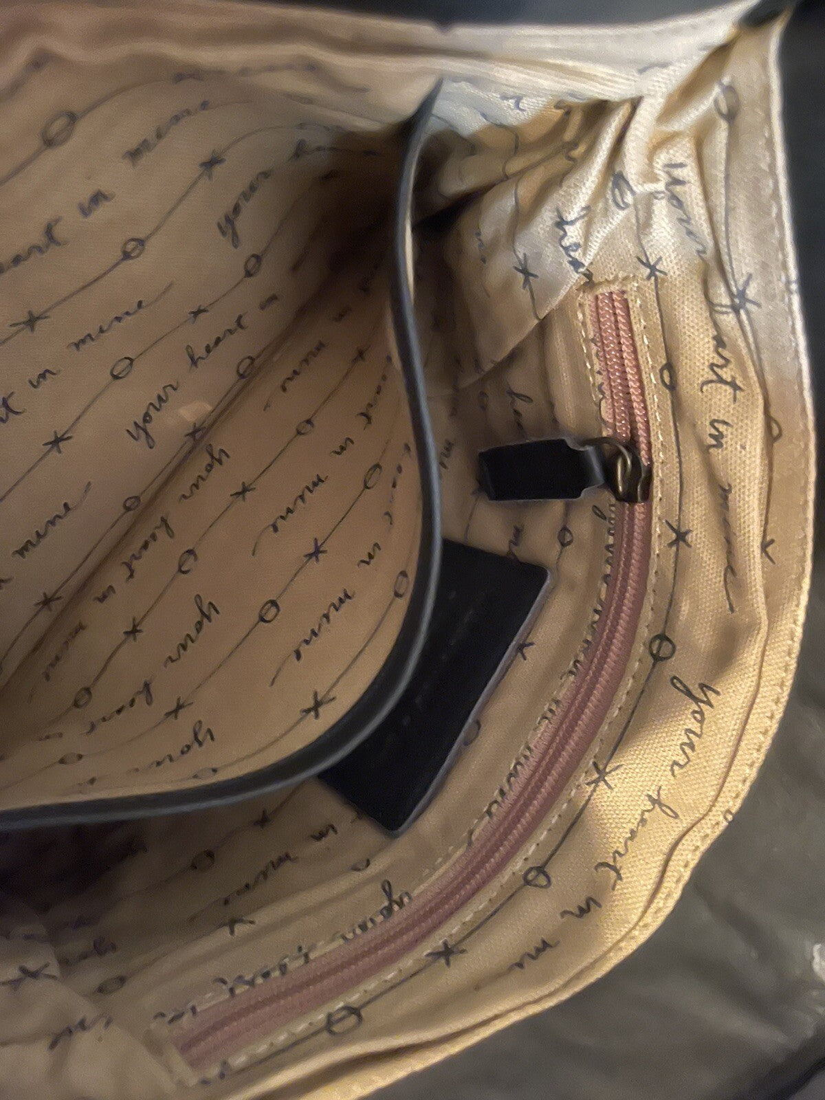 Lisa Leonard Your Heart In Mine Boho Bag Gray Nwt