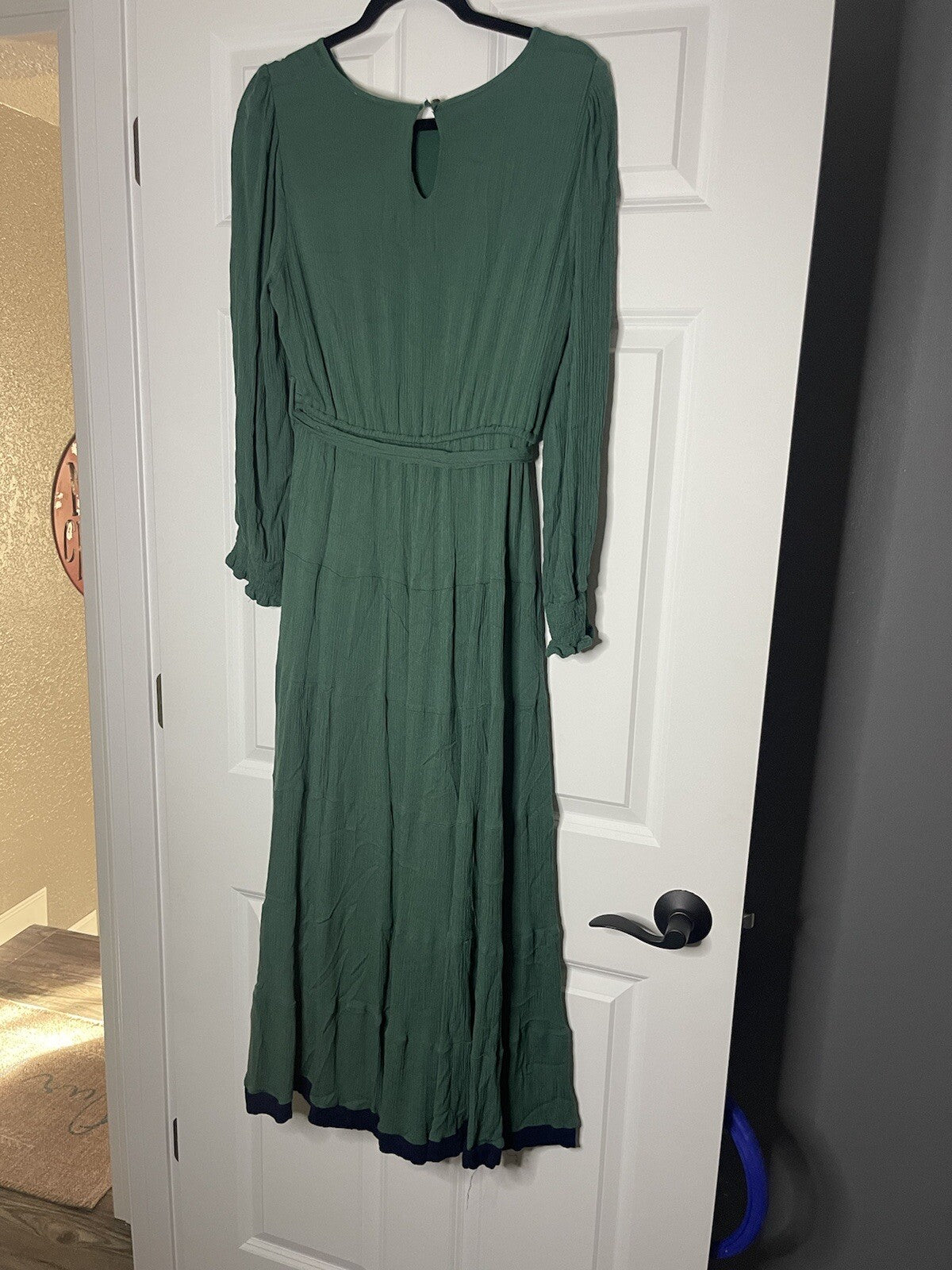 Baltic born dress green long sleeve with belt green with navy trim at bottom 1x
