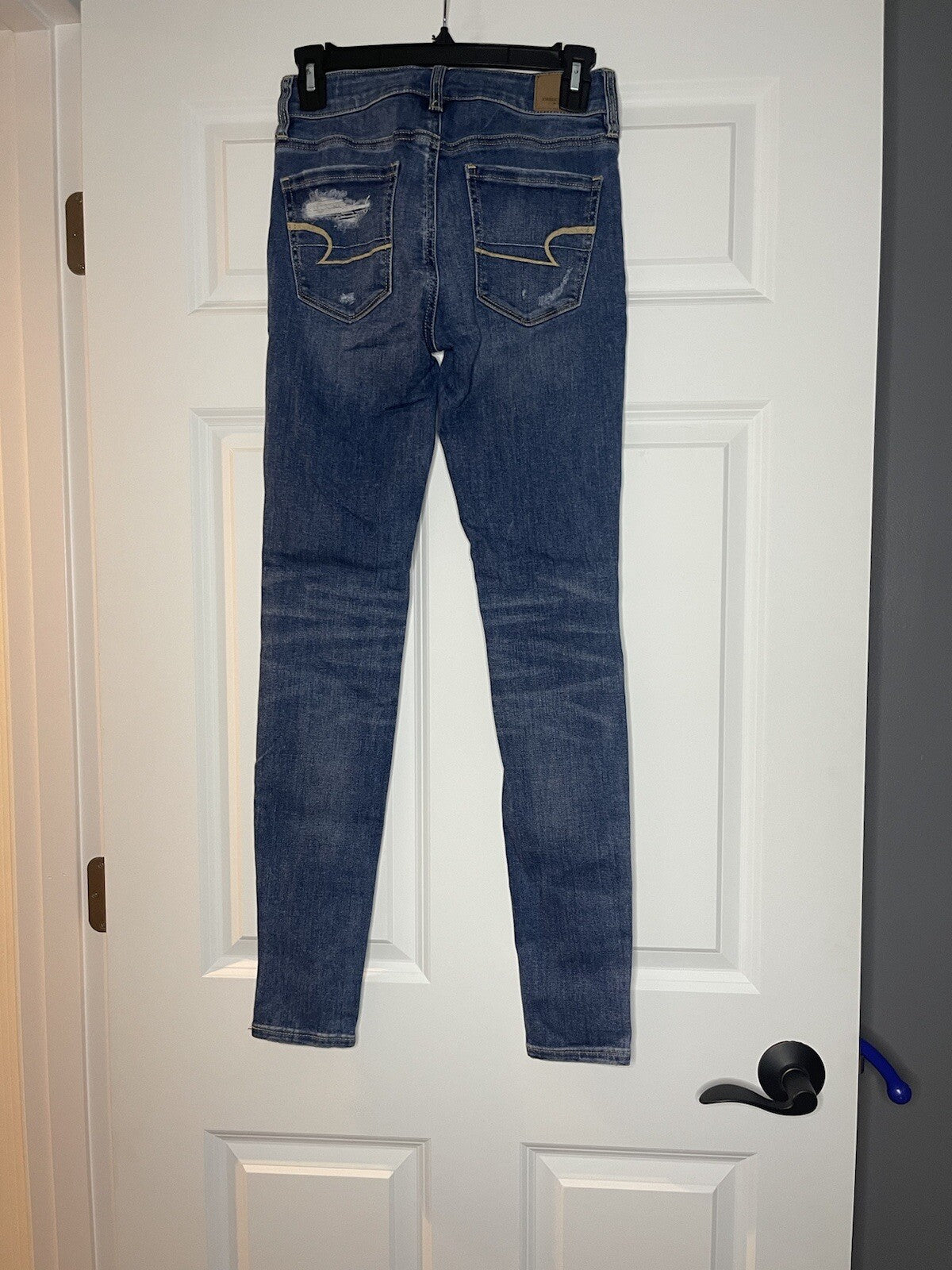 American Eagle super stretch x hi rise jegging size 0 long blue jeans
