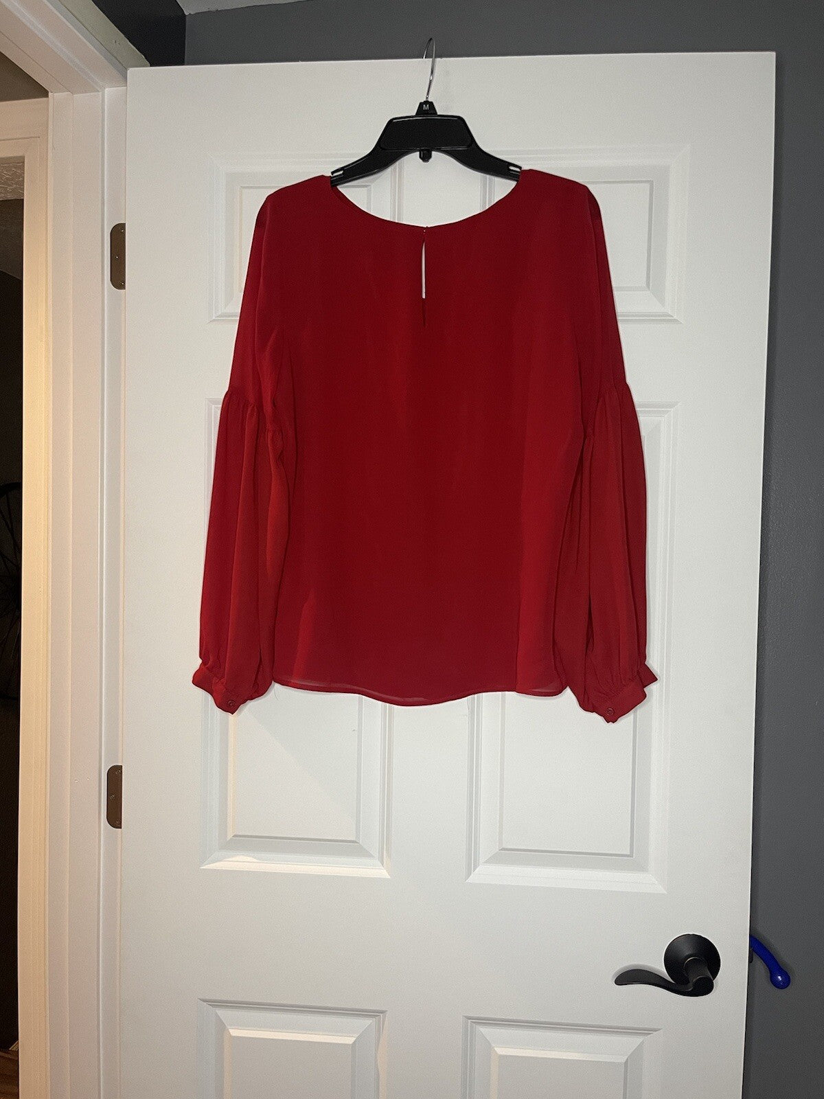 Express long sleeve blouse boho sleeves medium red