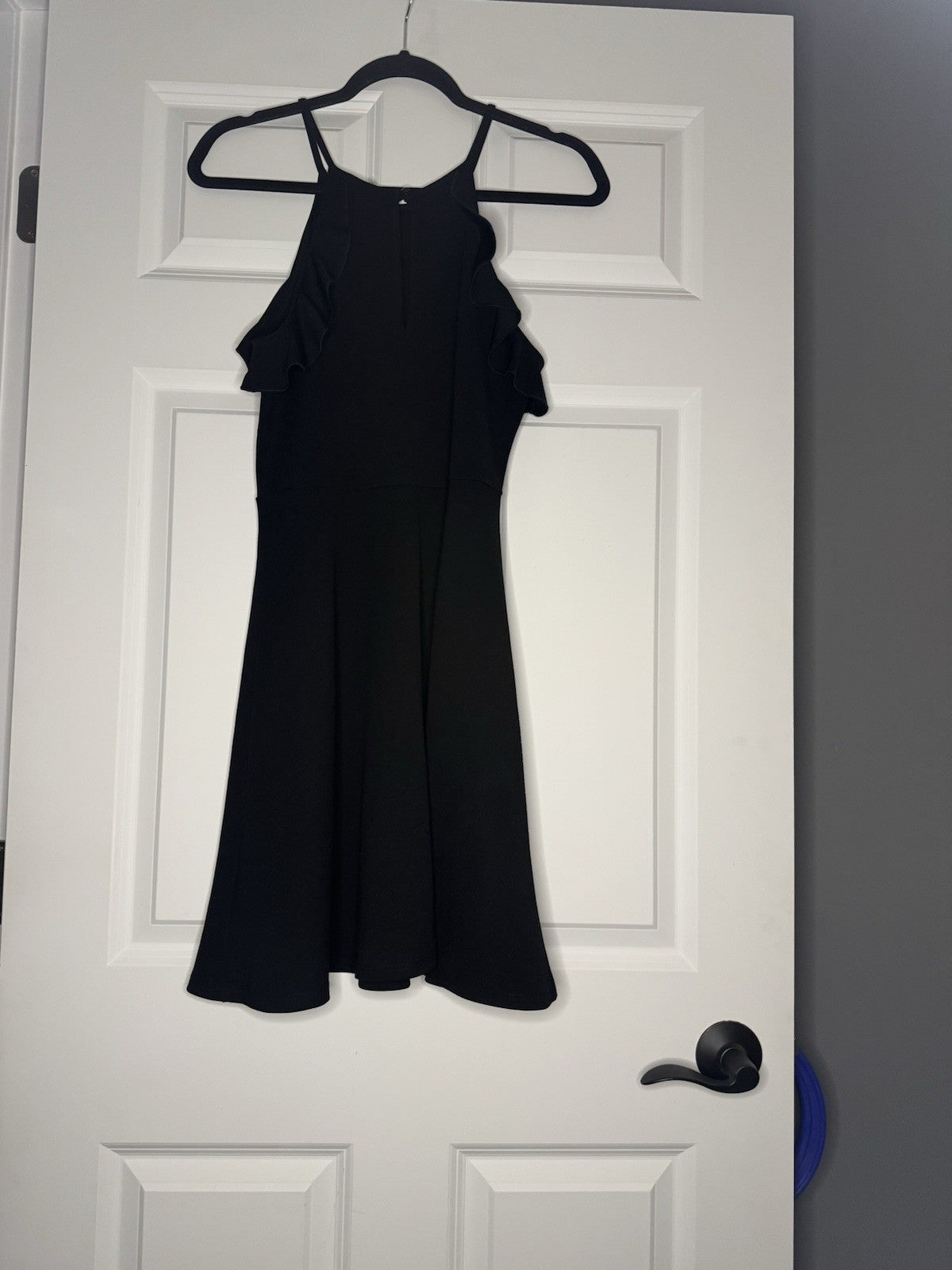 Soprano Sleeveless Dress Ruffle Sleeves Black Medium Nwt