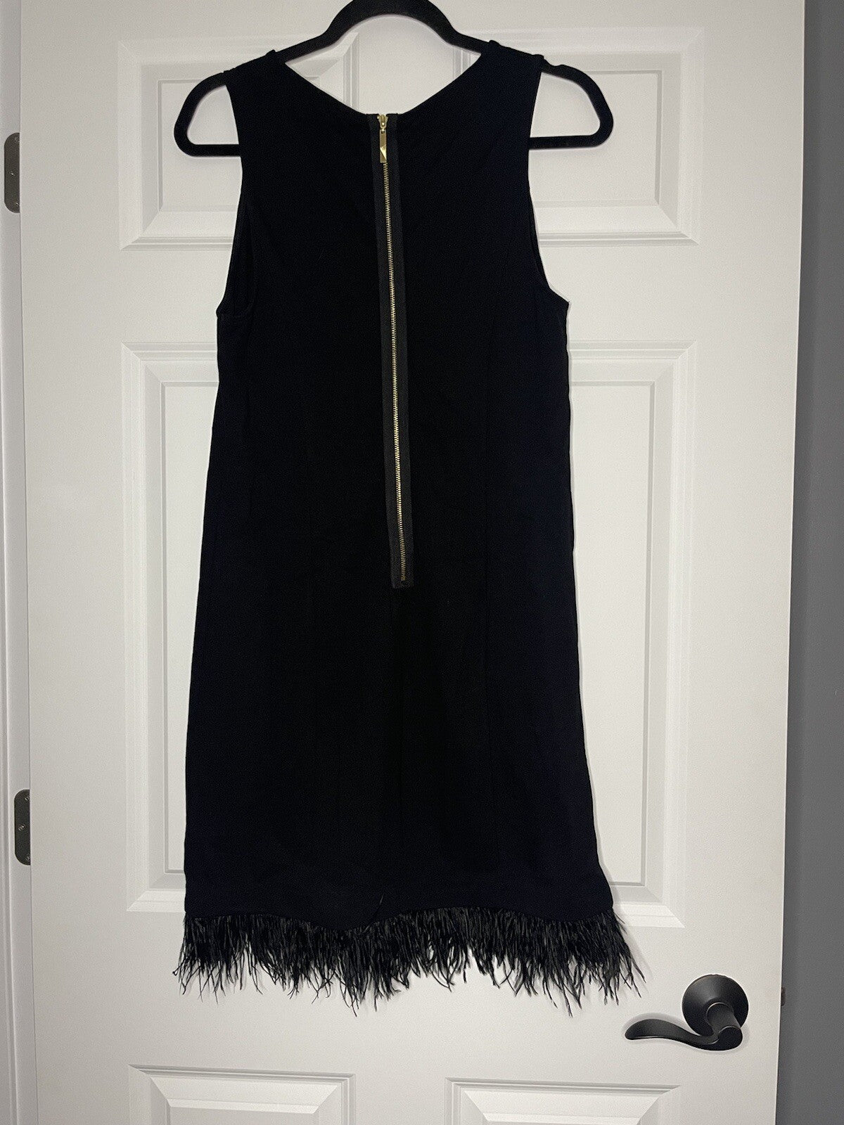 Kensie sleeveless dress medium frayed decor at bottom black