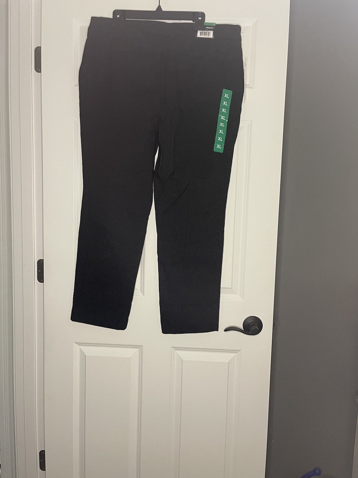 Hilary Radley Mid Rise Slim Leg Control Tummy Panel Pants Xl Nwt Black Cream