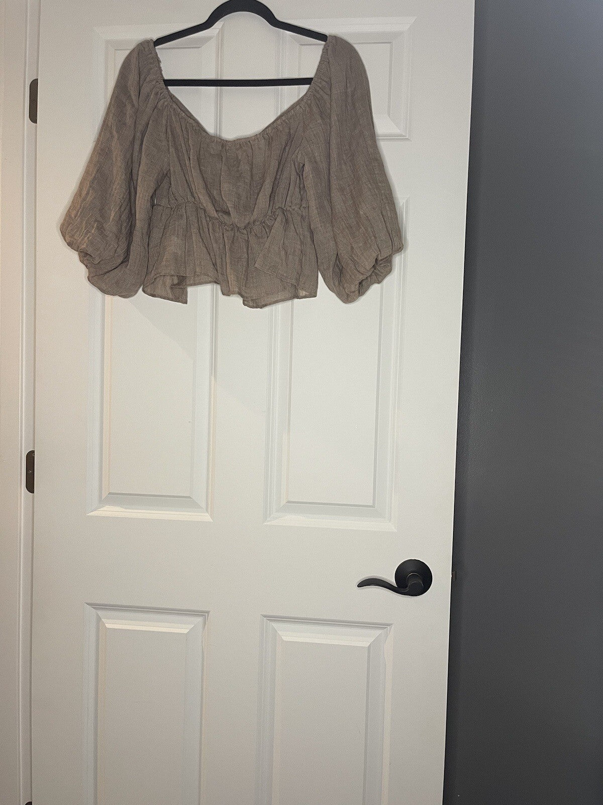 Hyfve Long Sleeve Crop Blouse Brown Medium