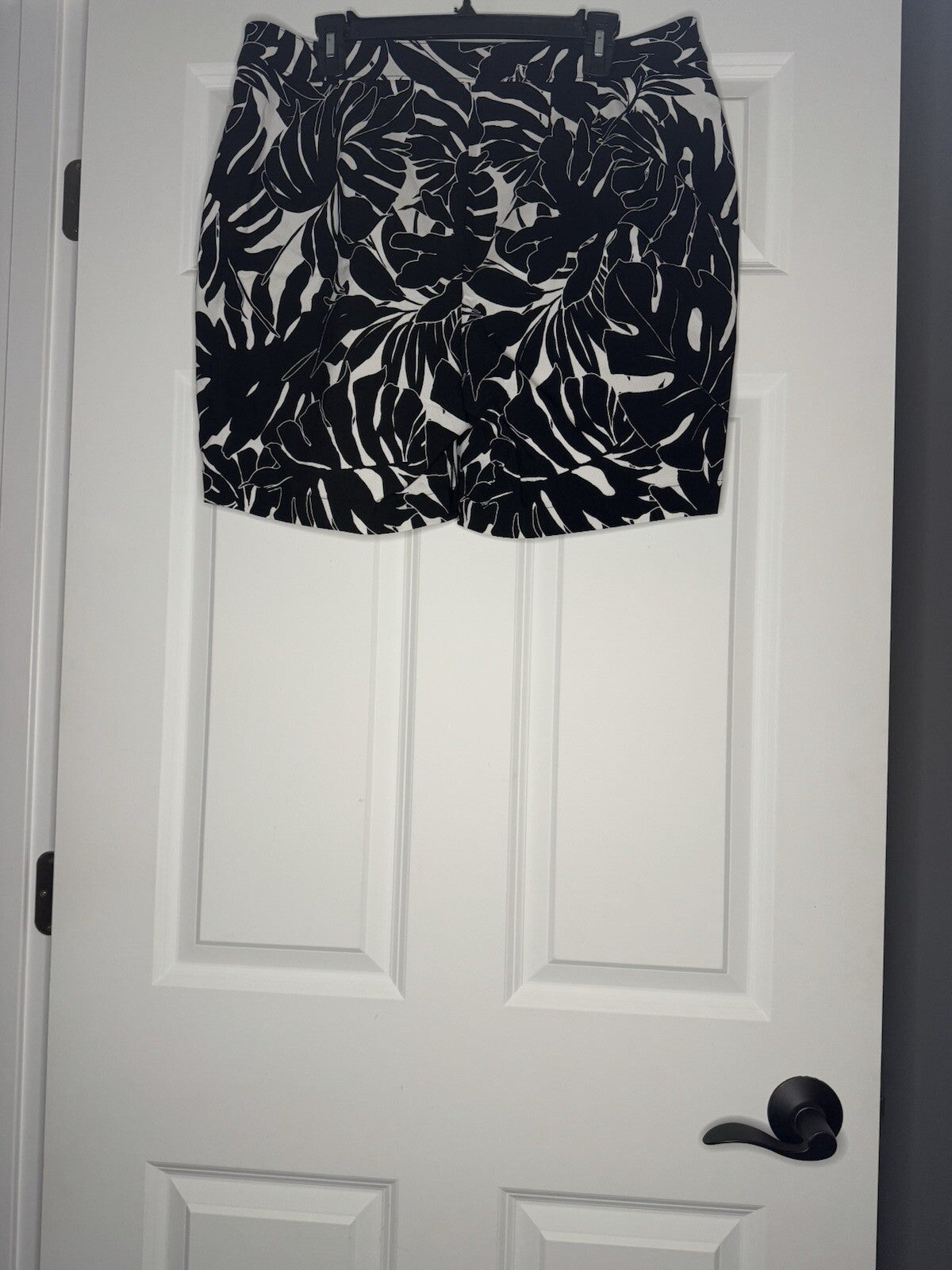 Rafaella Stretch Shorts 16 Black White Print Nwt 49