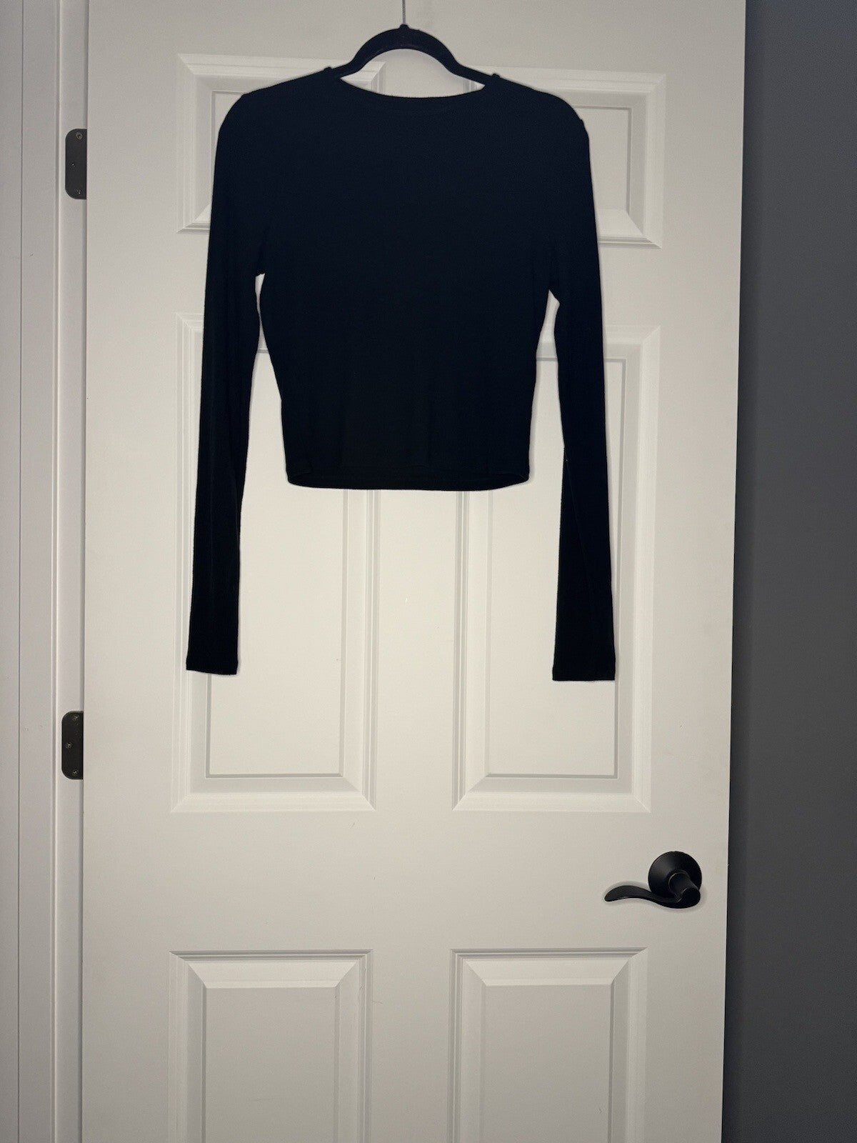 Abercrombie Soft Af Essentials Ribbed Long Sleeve Black Large