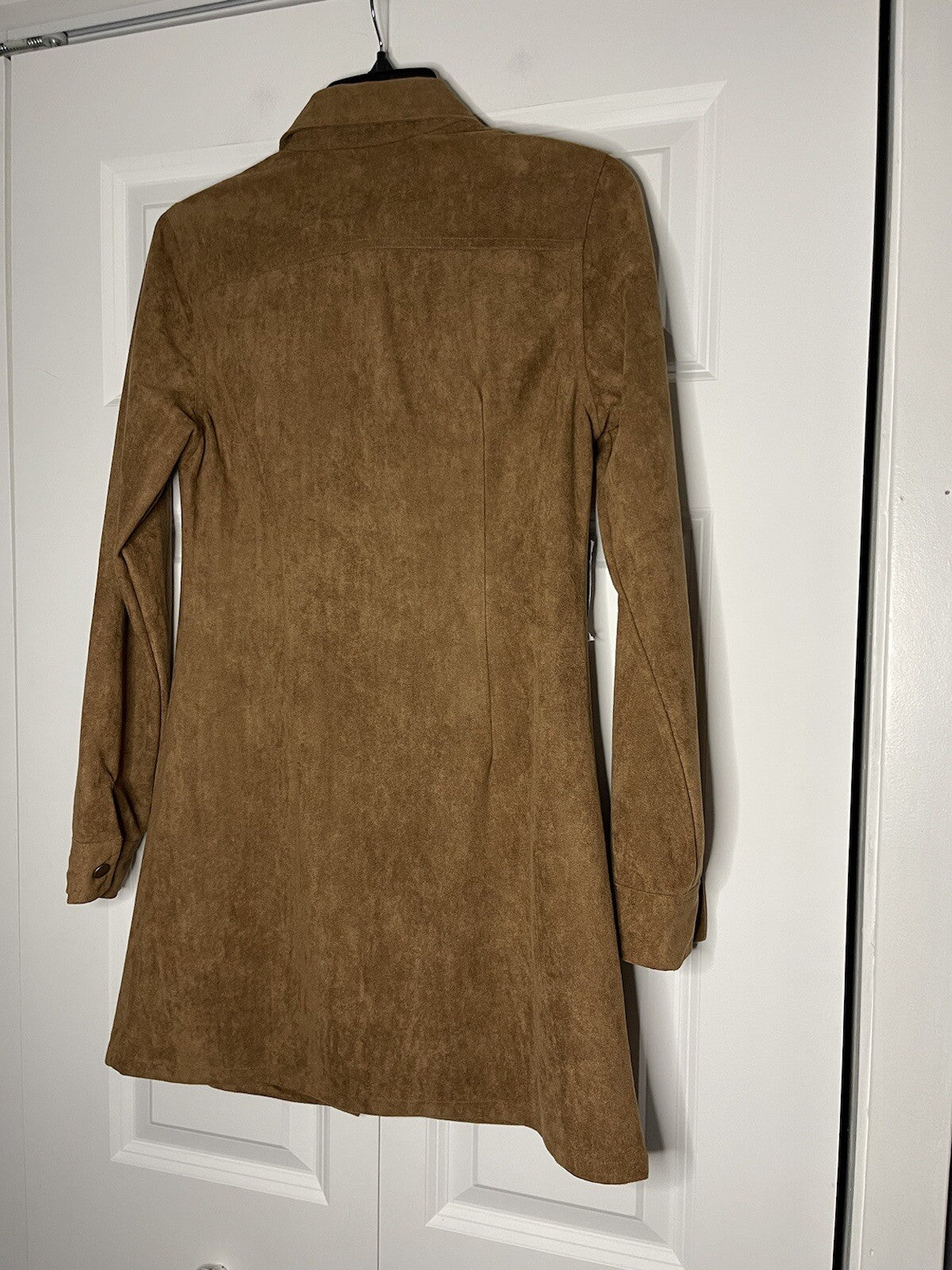 Personal privilege button down dress medium brown NWT