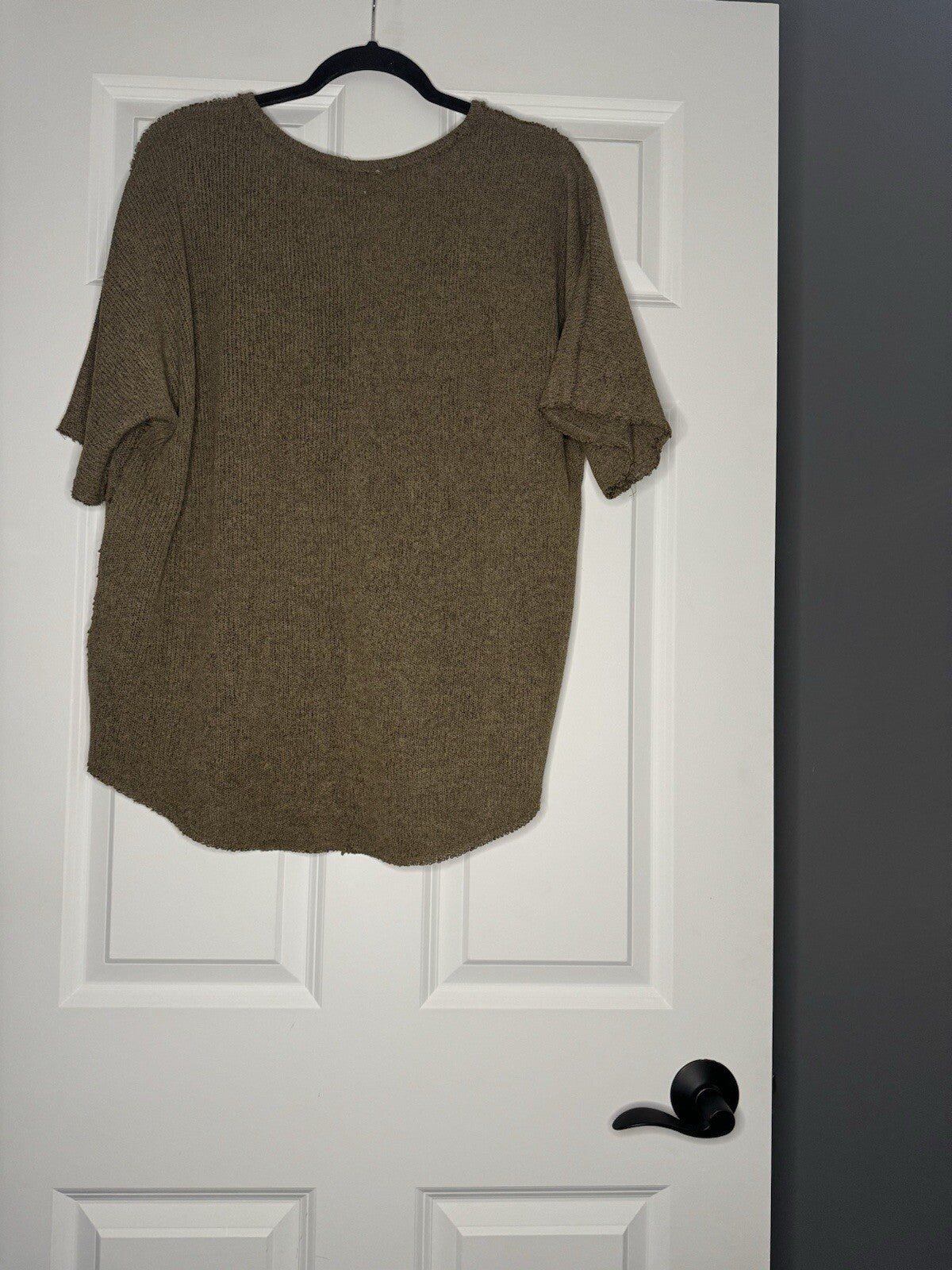 Macaron Short Sleeve Sweater Xl Brown Heathered Nwt