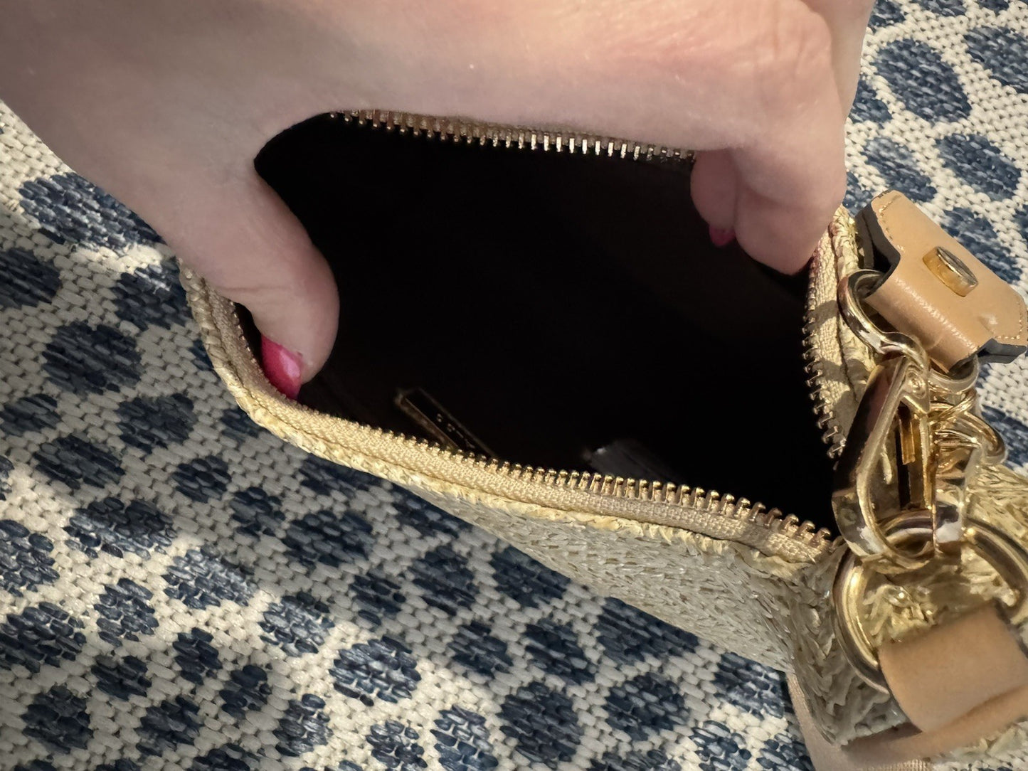 Aldo Purse With Little Separate Compartment Beige Silver