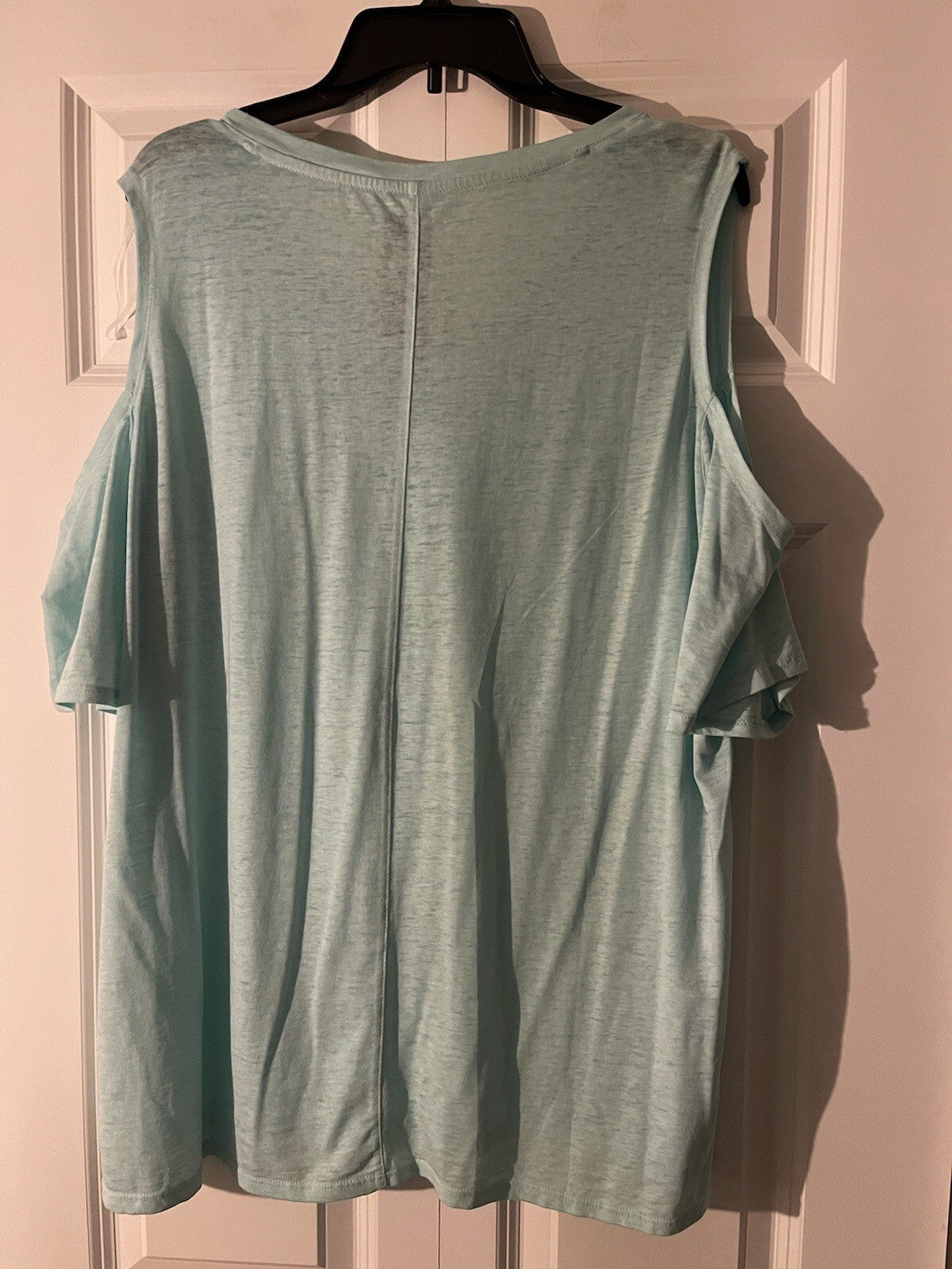 Seven 7 blouse cut out shoulders xxl light blue new with tags