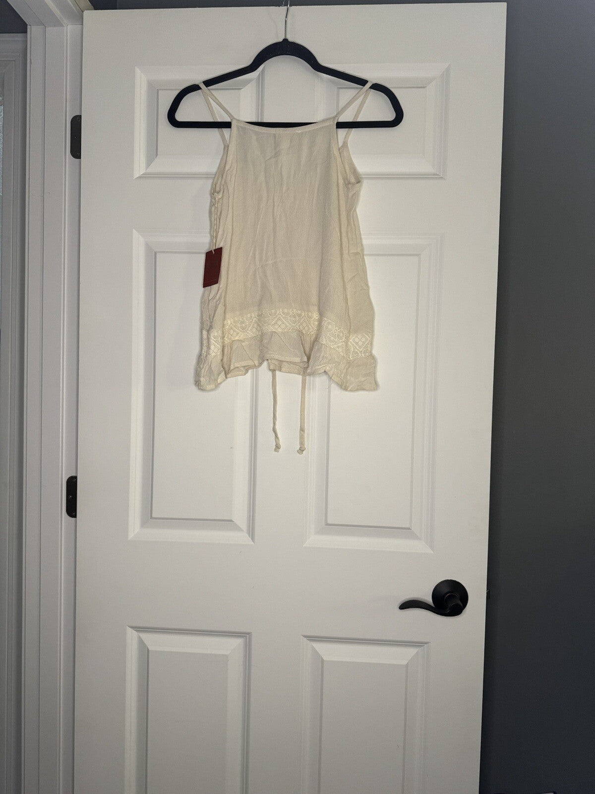 Mossimo Sleeveless Top Ivory W Lace XS Nwt