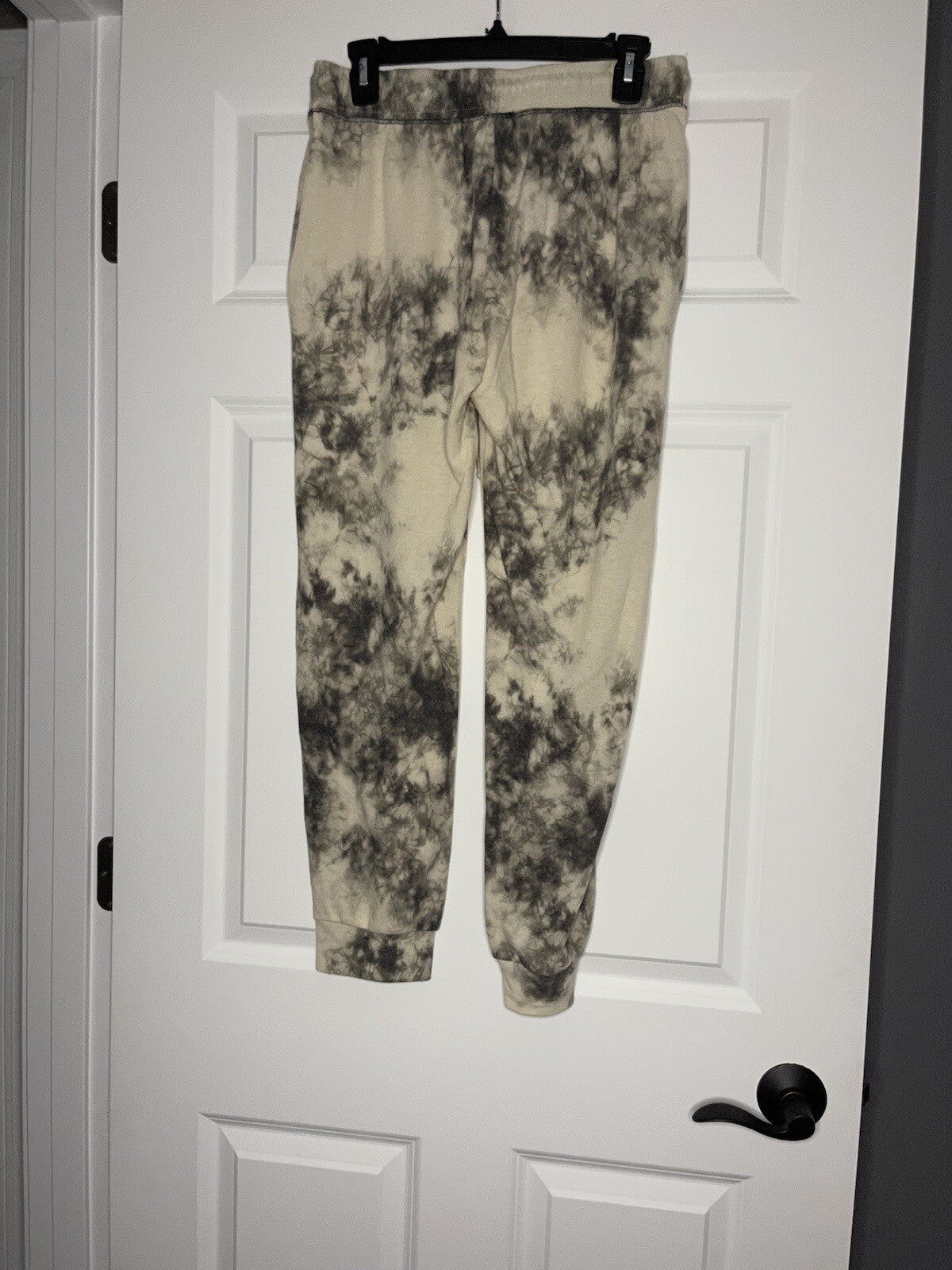 White birch 2 piece lounge set medium cream and gray tie dye print