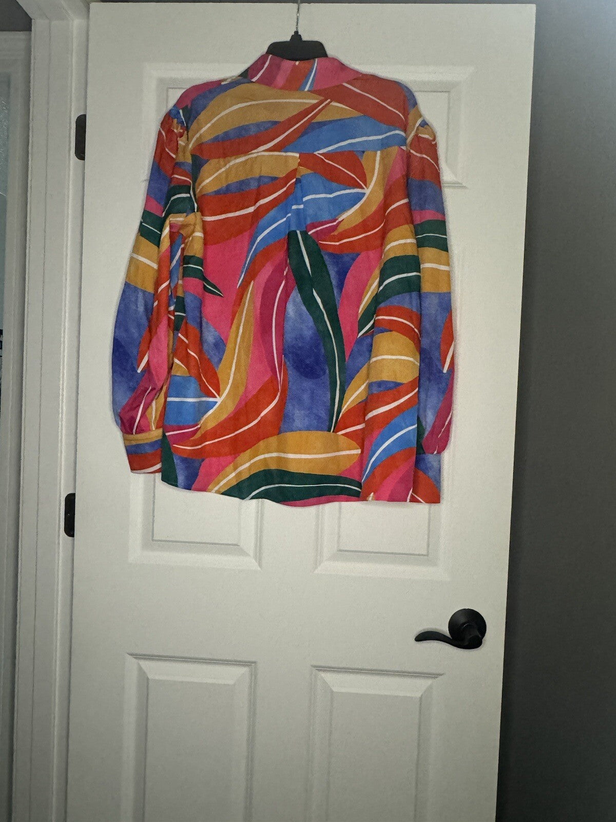 In’voland Long Sleeve Button Up Blouse 16w Pink Violet Orange Red White Green