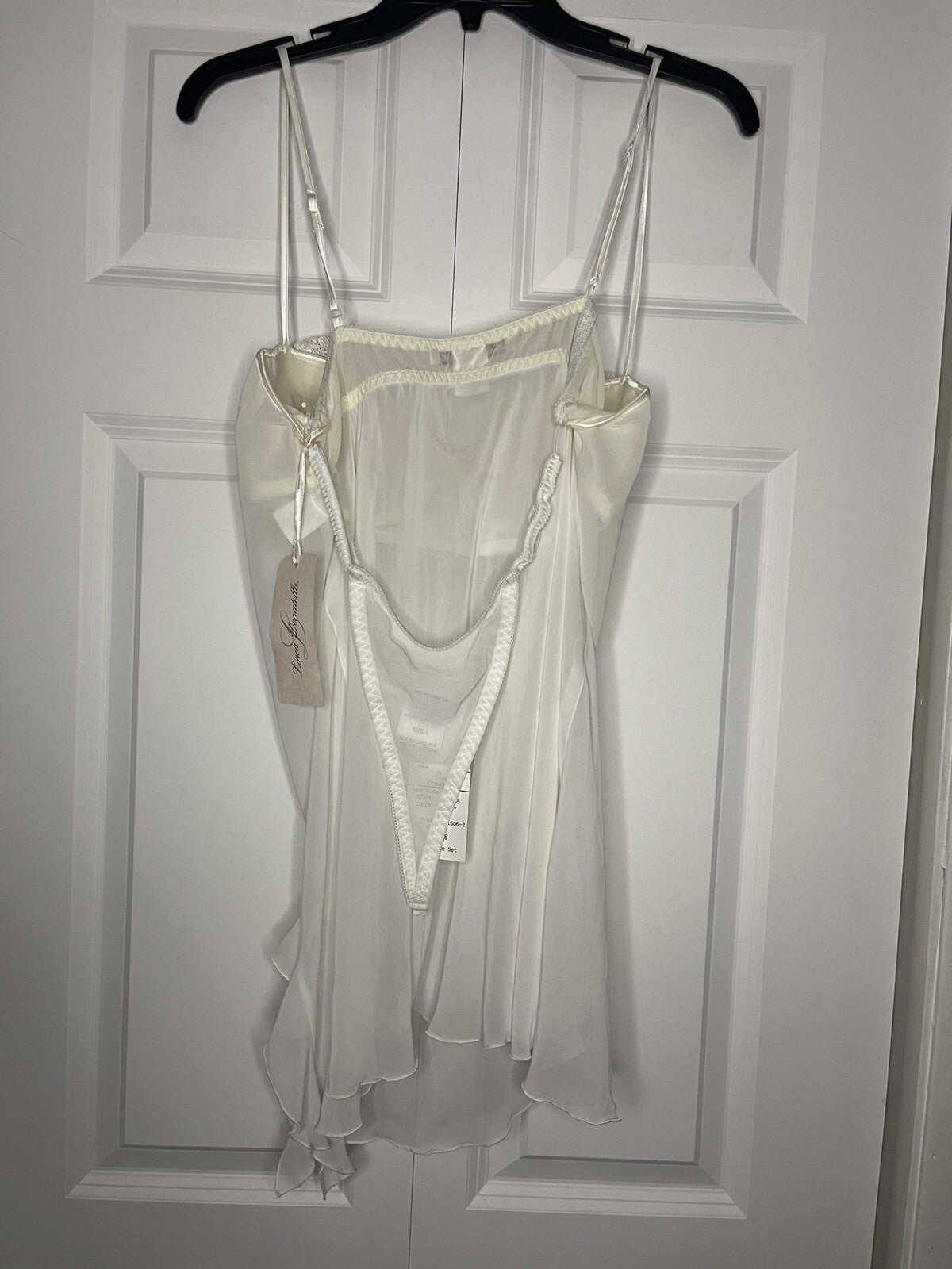 Linea Donatella 2 piece lingerie set large ivory NWT