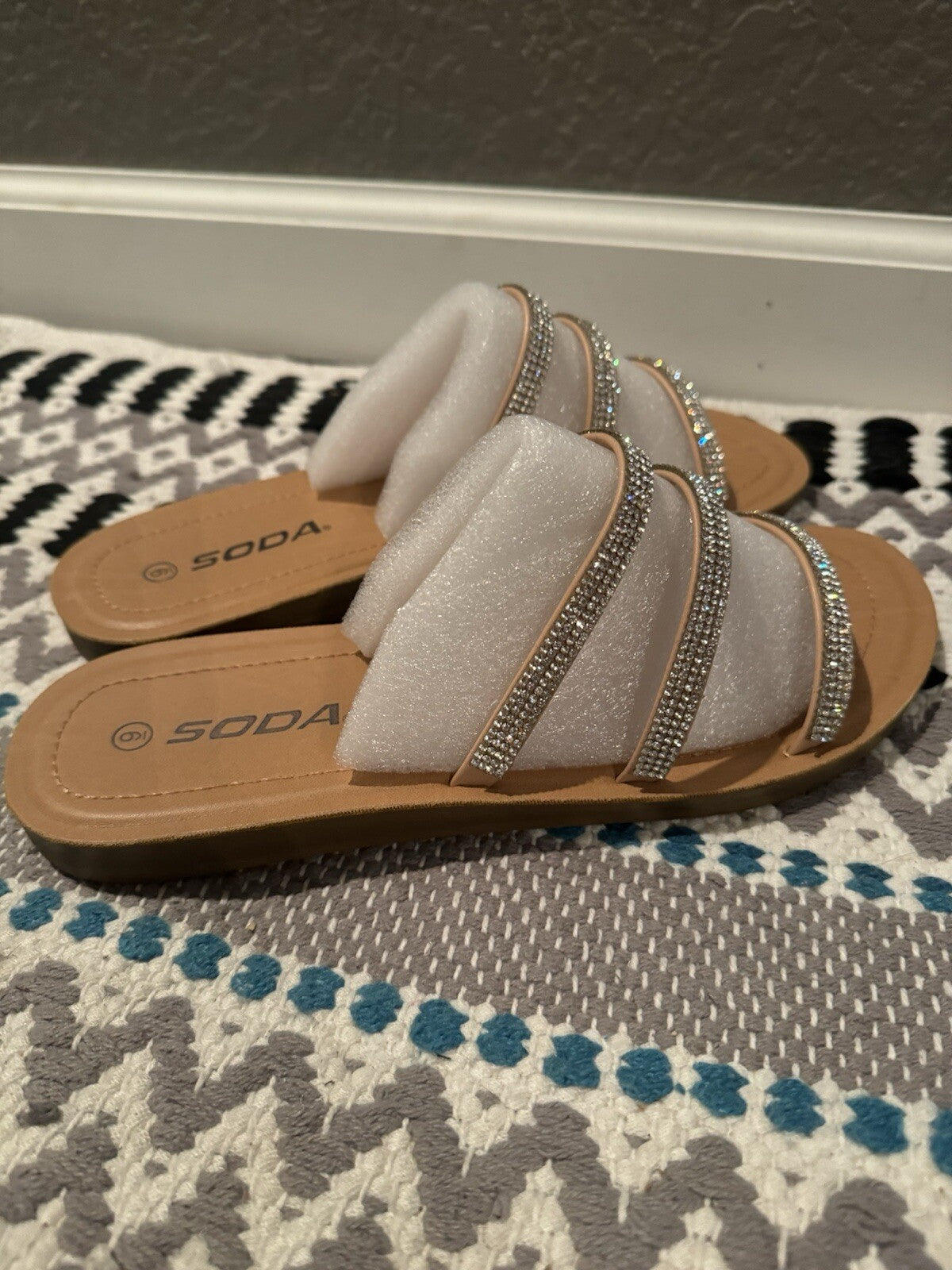 Soda Size 9 Rhinestone Sandals Brand New