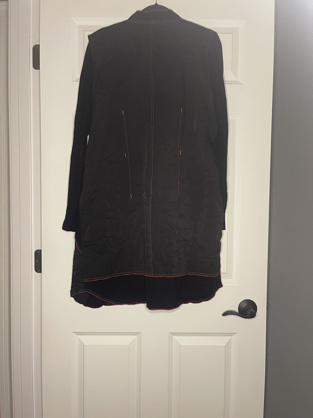 Jane And John Jacket Large Black W Red And Mustard Stitching