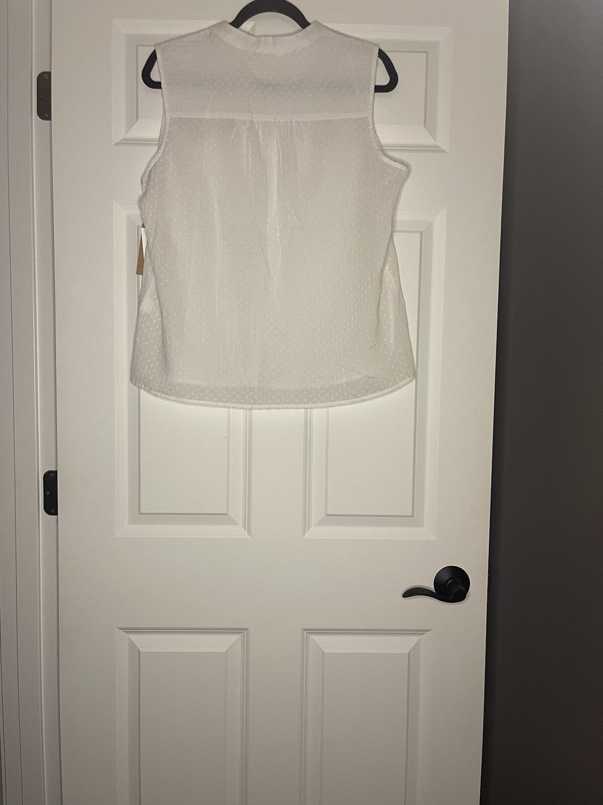 Land N Sea Sleeveless Button Up Blouse Large White W Stitching