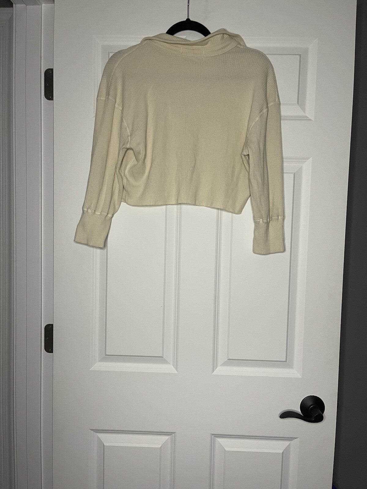 Weekend stories long sleeve blouse medium cream ribbed