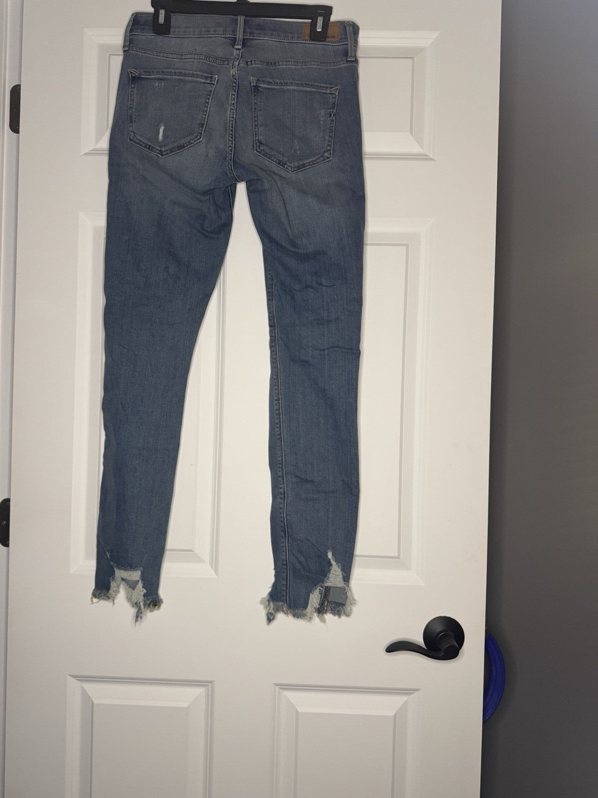 Express Performance Stretch Ankle Legging Mid Rise Distressed 6 Long