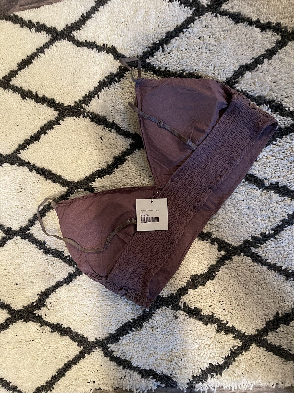 Listicle hadley crochet lace bralette large purple nwt