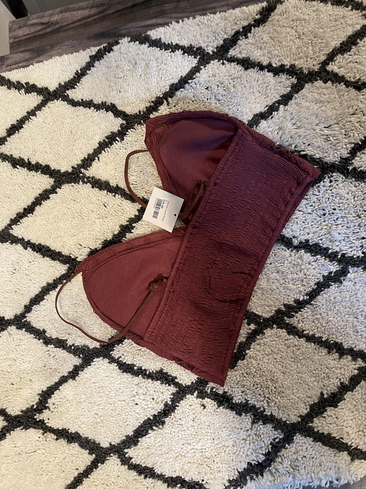 Listicle Hannah Eyelette bralette medium red NWT