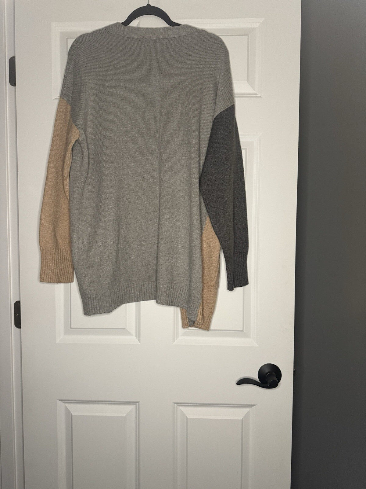 Mine Cardigan Sweater Large Brown Gray W Pockets