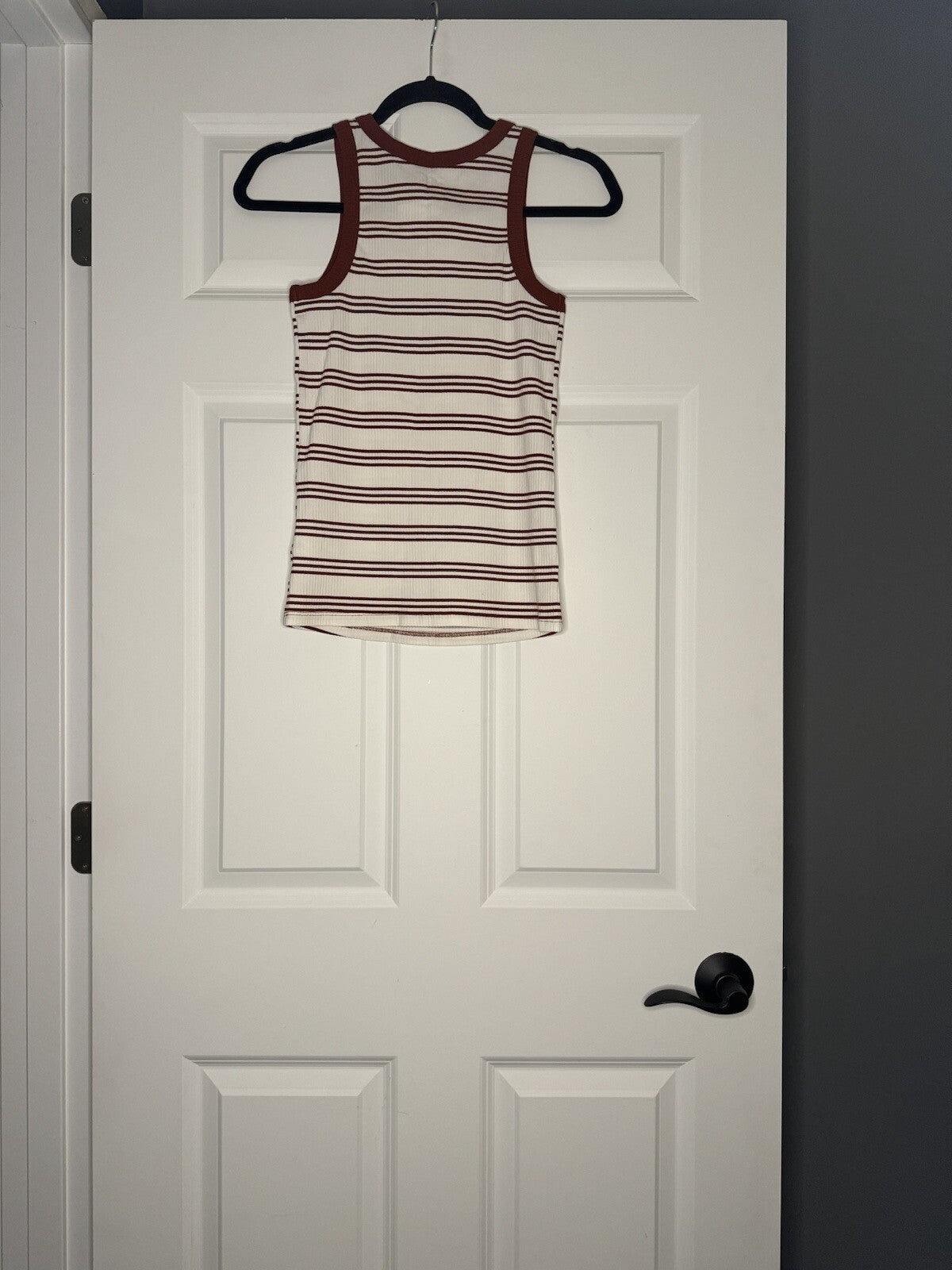Maurice’s 24/7 Ribbed Tank Rust And White Stripe Medium Nwt