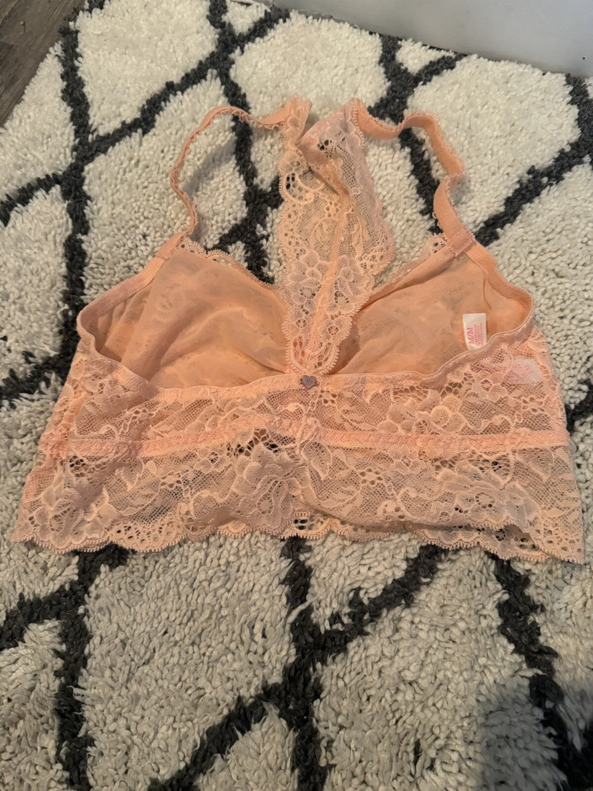 Pink By Victorias Secret Lace Bralette Medium Peach