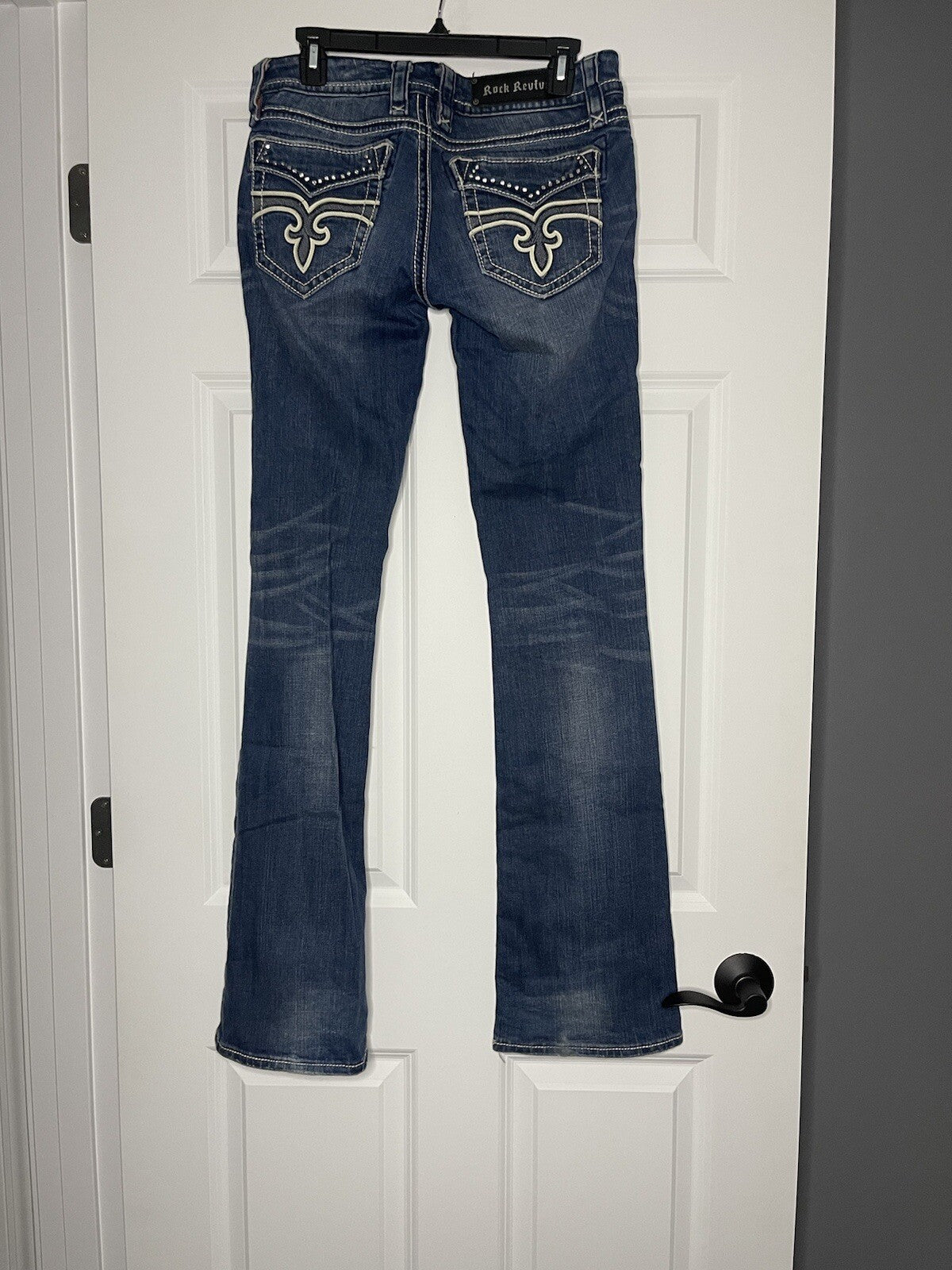 Rock revival liberty boot jeans size 28 blue w exclusive decor