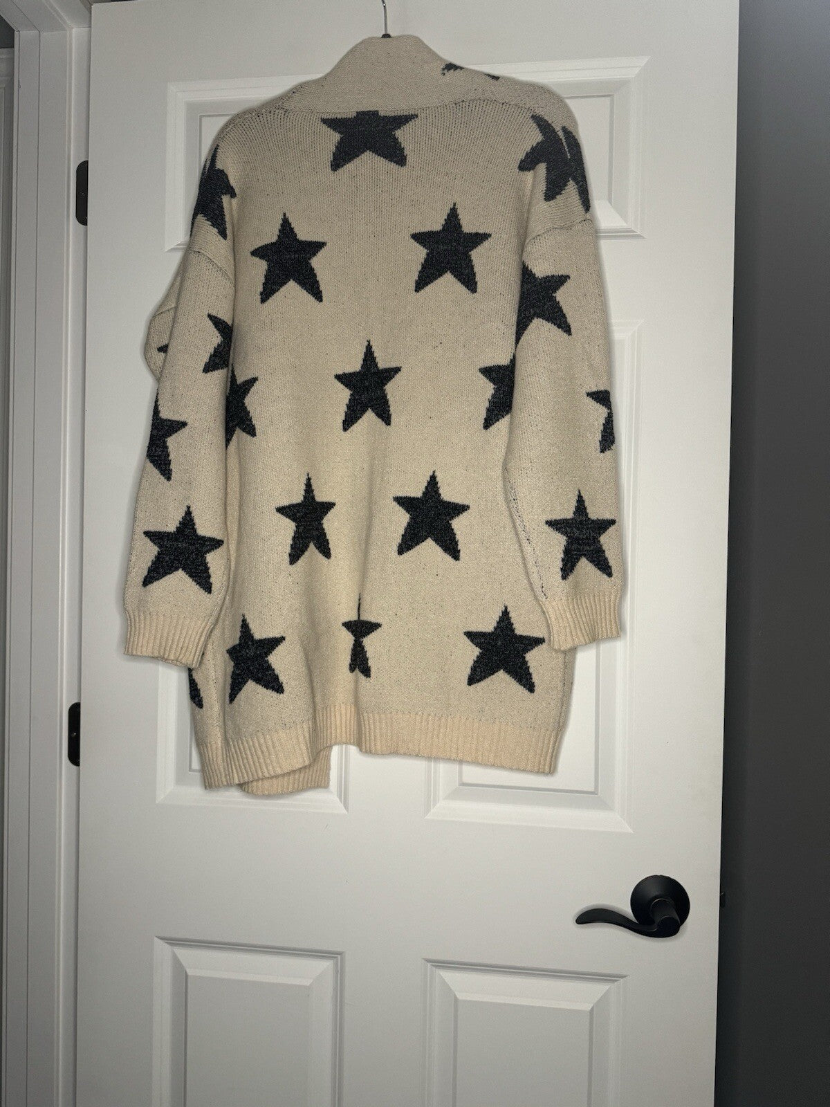 Entro Cardigan Large Cream W Charcoal Stars So Soft