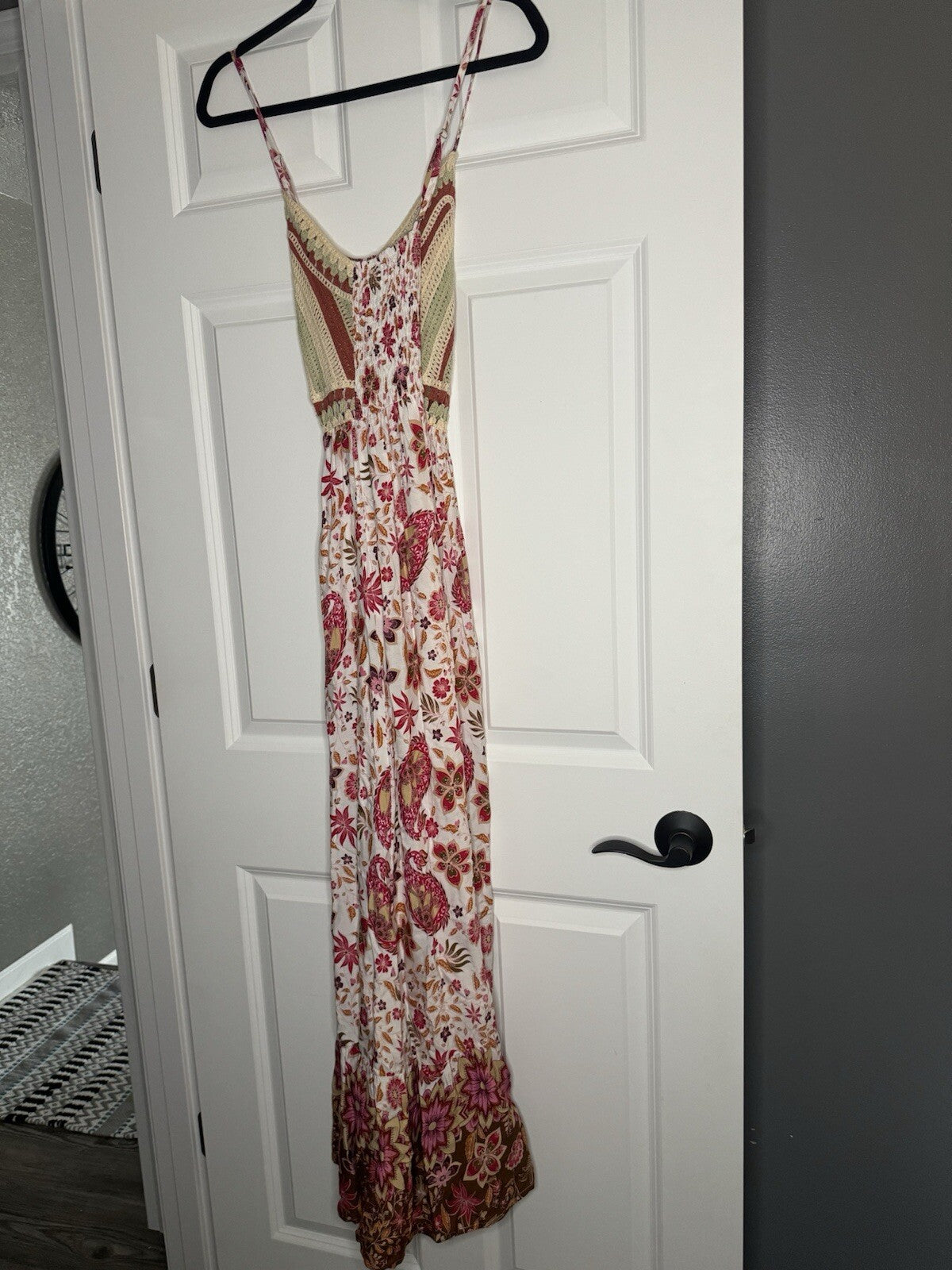 Rusttydustty Dress Sleeveless Crochet Top Floral Bottom Small