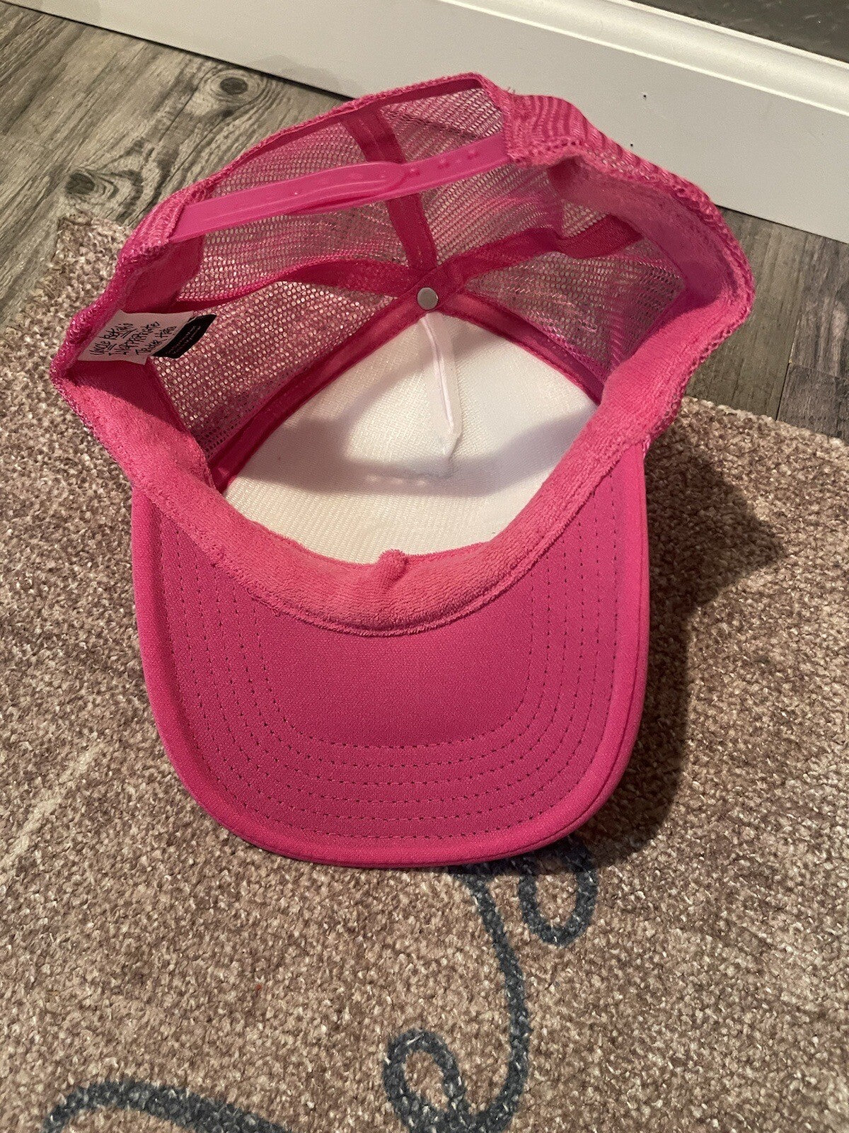 Uncle Bekah Trucker Hat Pink And White