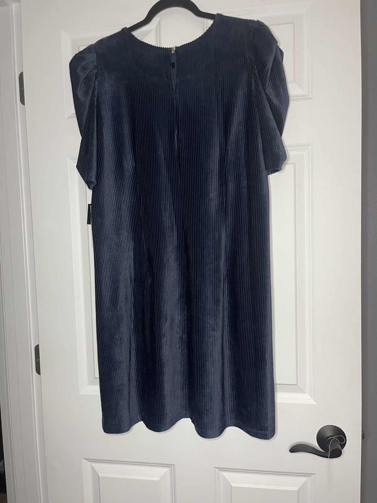 52 Seven Short Sleeve Dress Ribbed Blue Xl Nwt Msrp 74.00