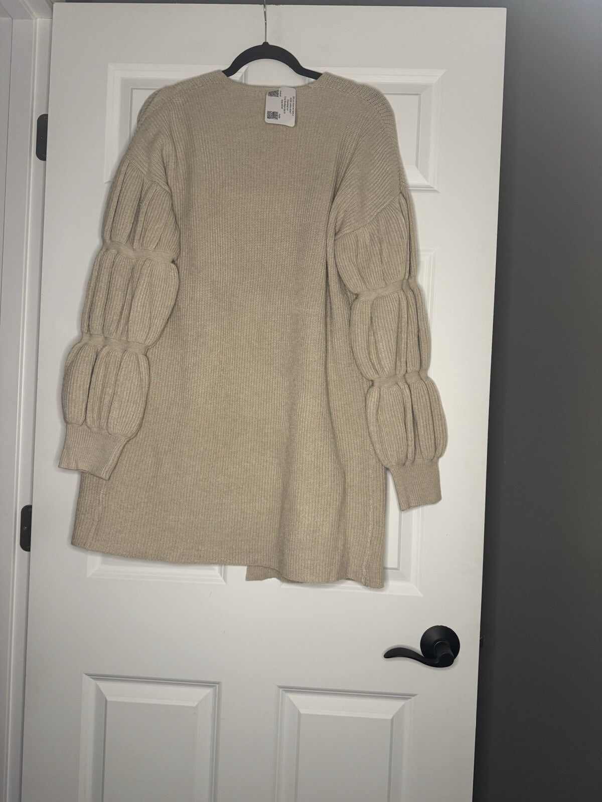 Hem And Thread Cardigan Ribbed Tan Medium Nwt