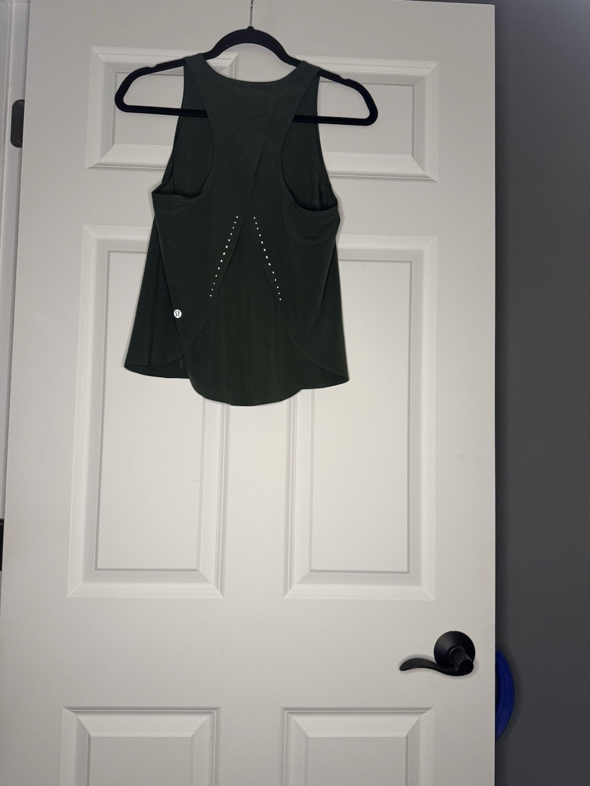 Lululemon Tank Top Green Overlap Back Cutouts Size 4