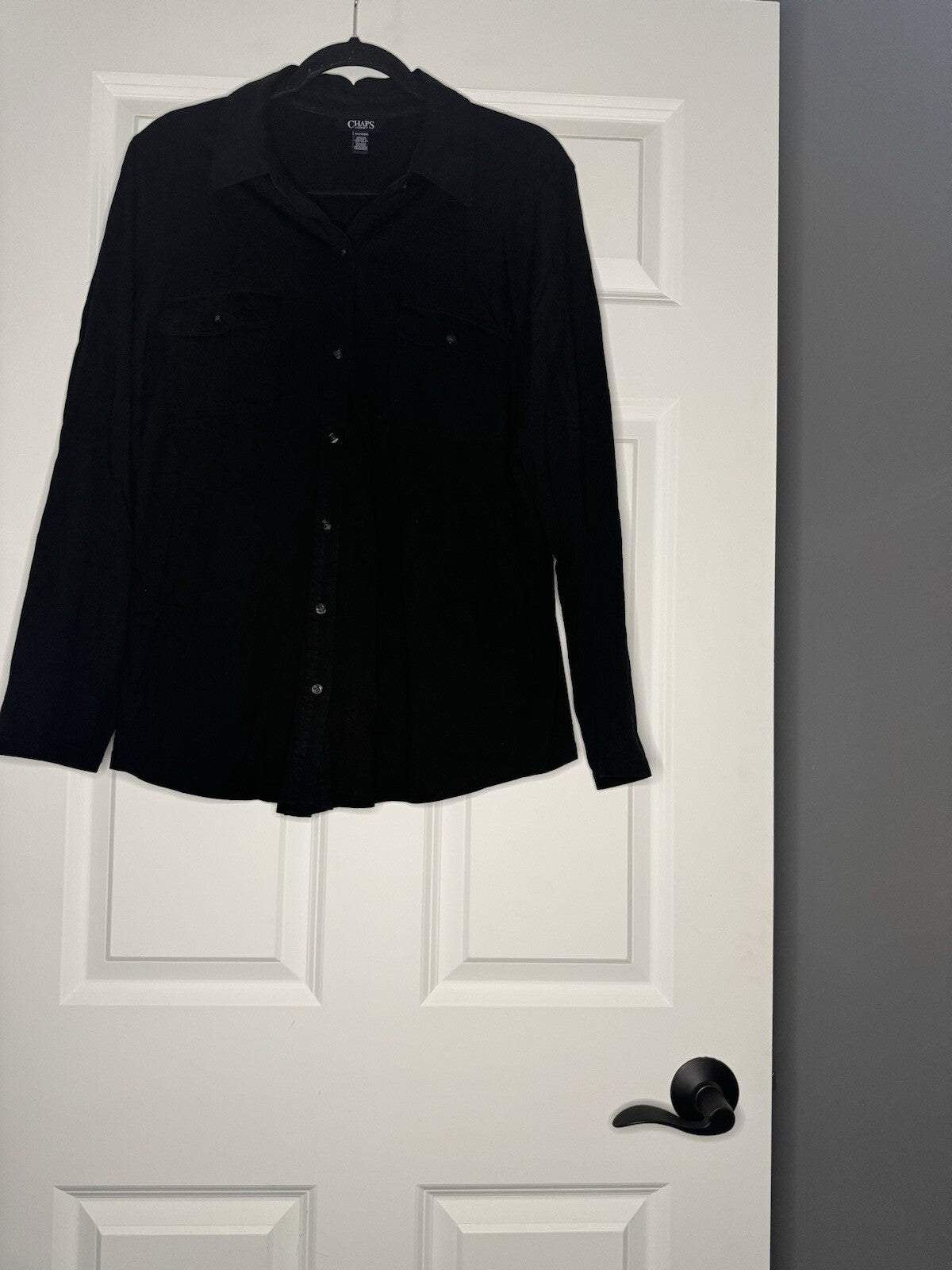 Chaps Button Up Blouse 2x Black