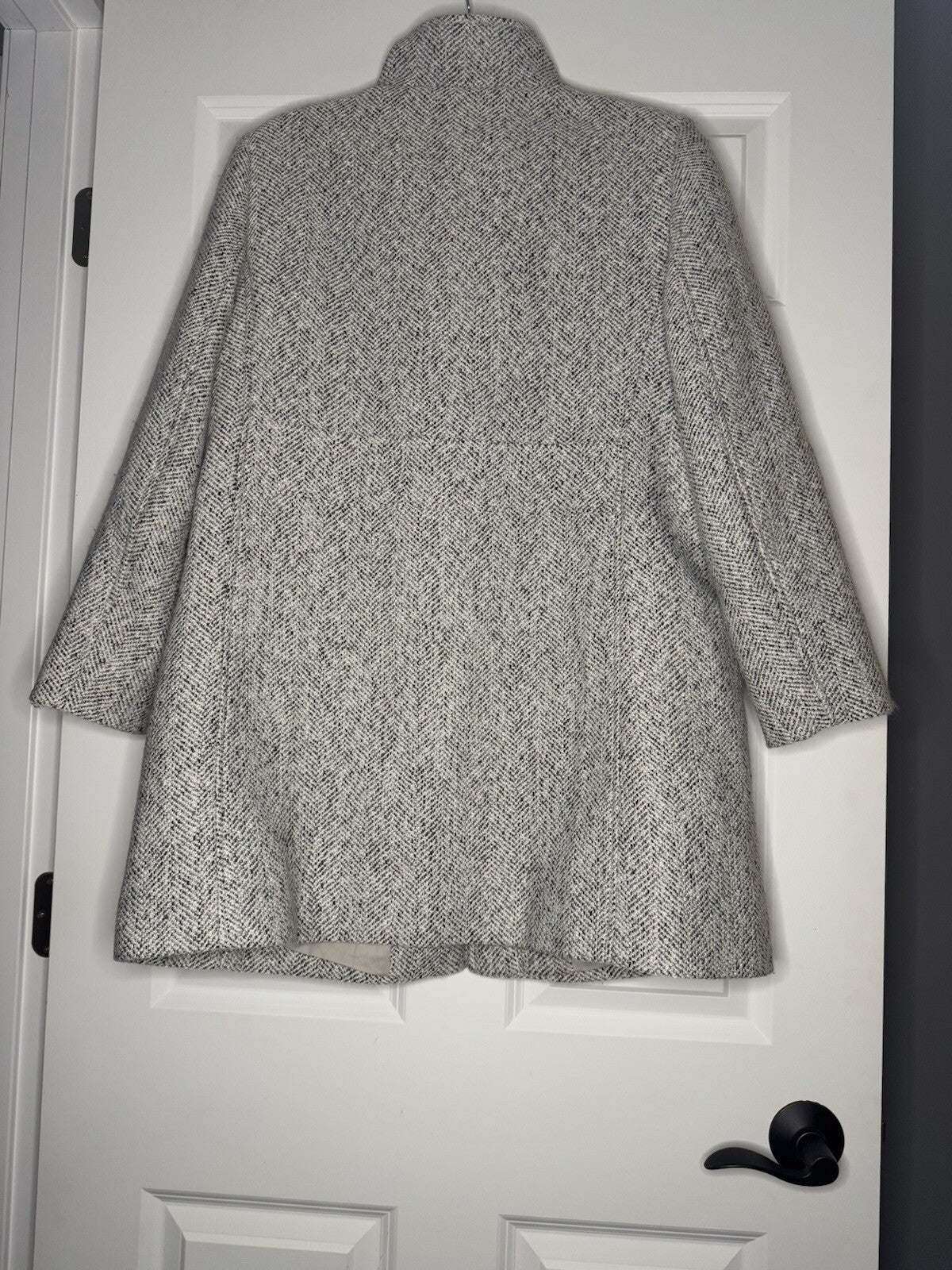 Loft Coat Large Petite White Black Mix
