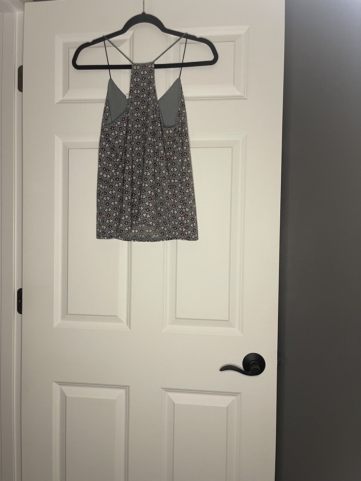 Bishop Young Sleeveless Blouse Small Green With Plum White Tan Print