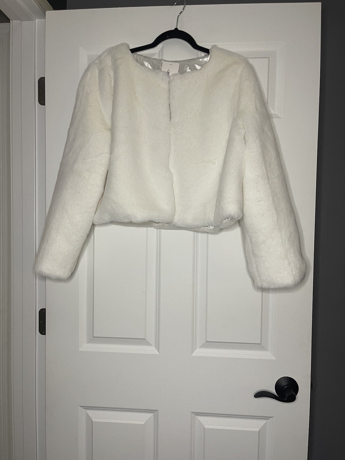 Edary faux fur jacket off white NWT