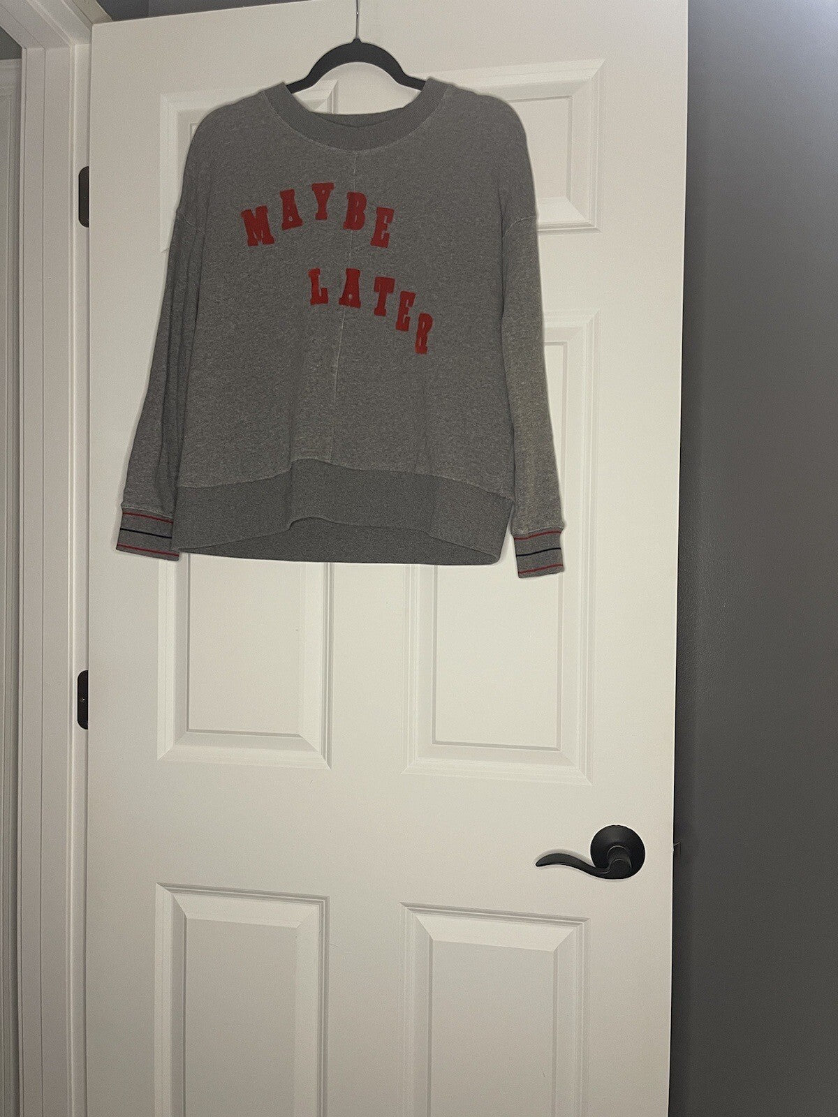 Miles By Madewell Crew Sweatshirt Small Gray With Red Lettering Maybe Later