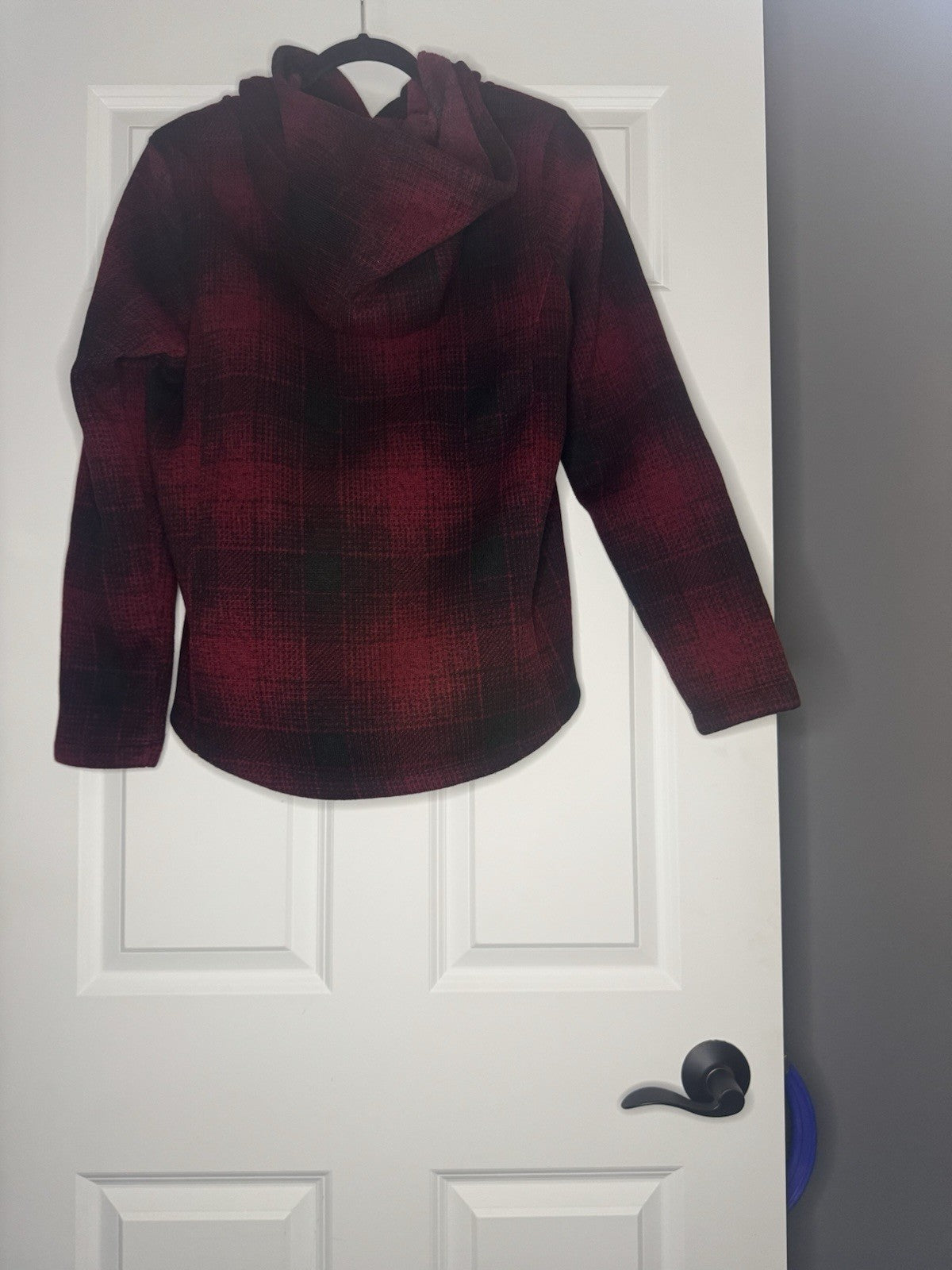 The North Face Hooded Sweatshirt Medium Maroon Black Print