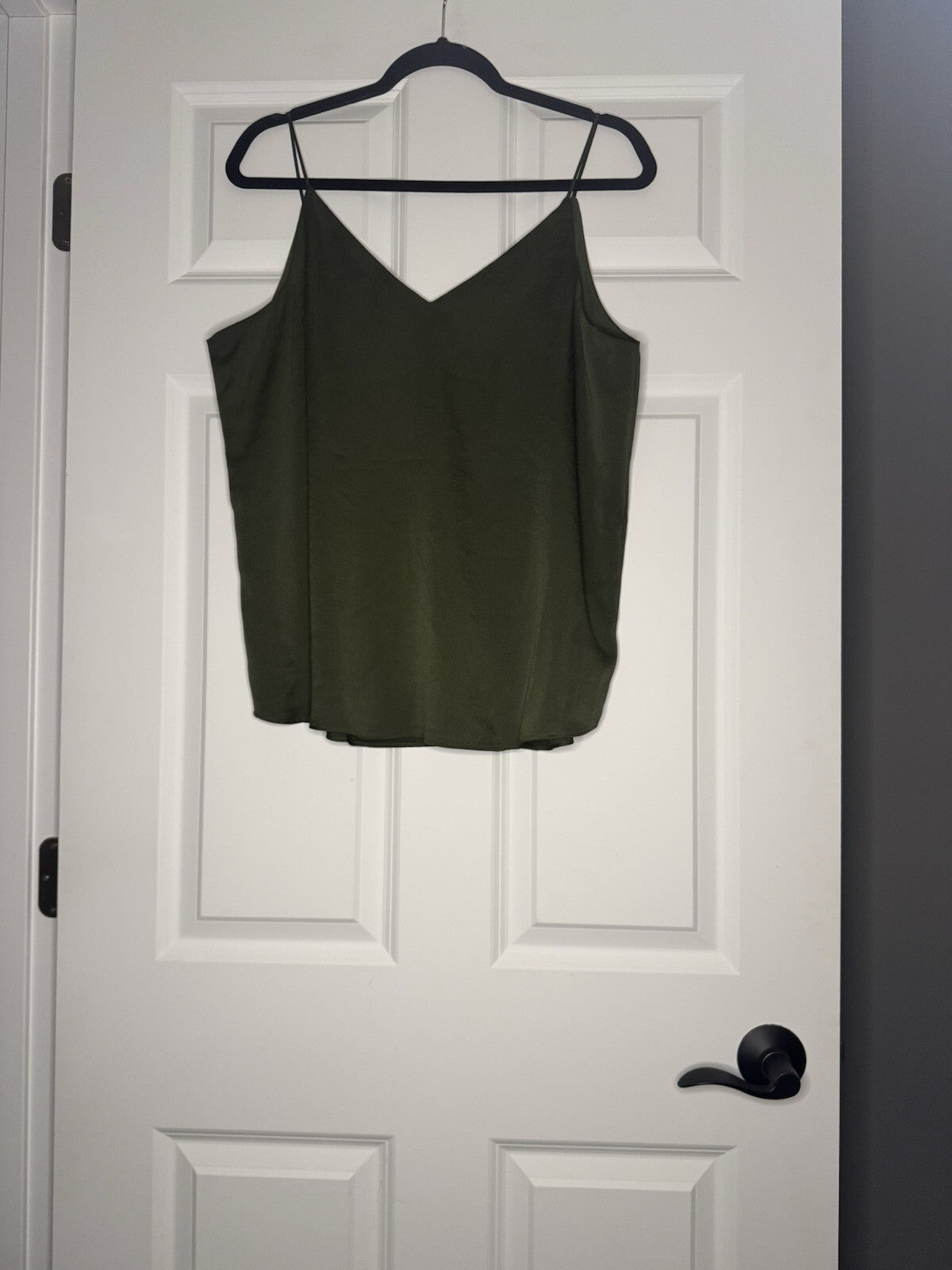 Express Sleeveless Blouse Large Olive Spaghetti Strap